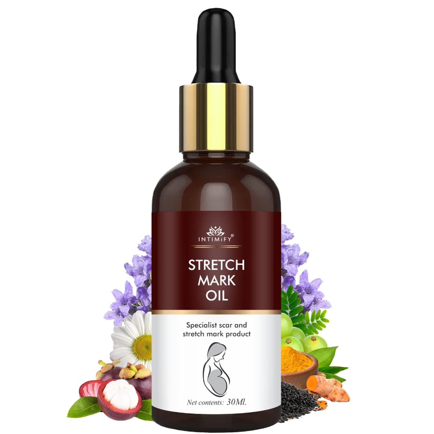 INTIMIFY Stretch Marks Oil For Women, Stretch Mark Cream For Pregnancy 30 ml (Pack of 1)