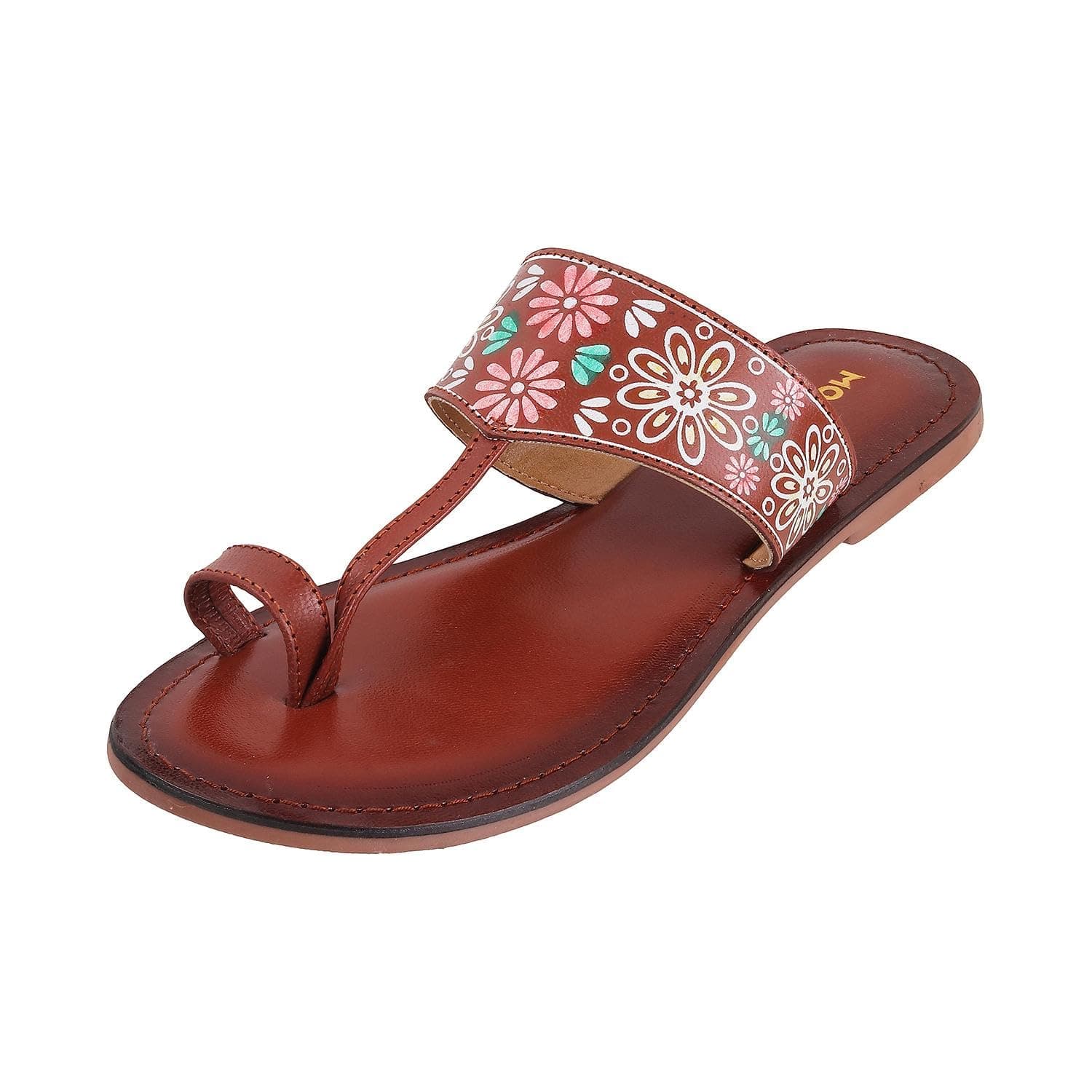 Mochi Women Synthetic Leather Kolhapuri chappal
