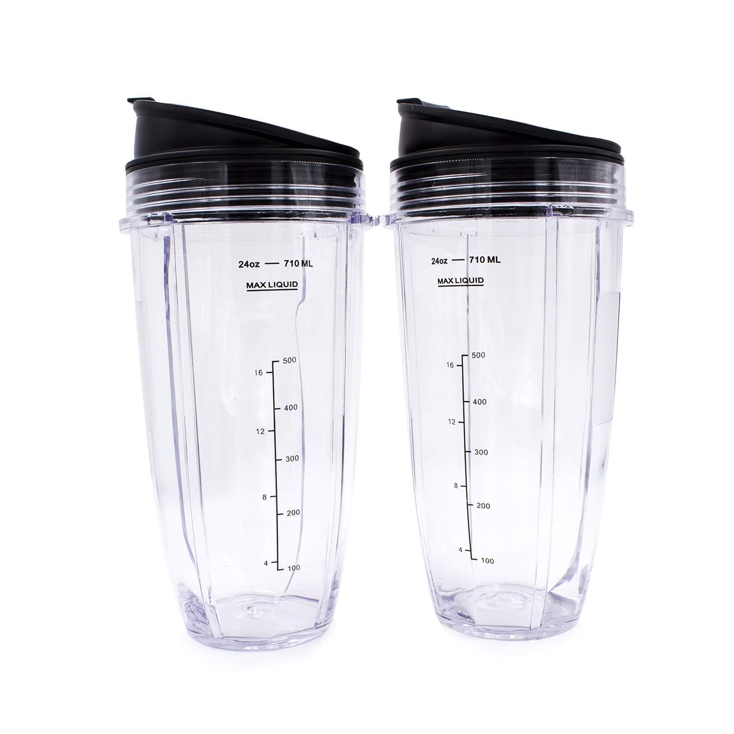 Replacement Blender Cup with Lid (2 Pack) 24 Oz Cups for Nutri Ninja Auto iQ BL482 BL642 NN102 BL682 BL2013 Nutri Ninja Blender Auto iQ Blade