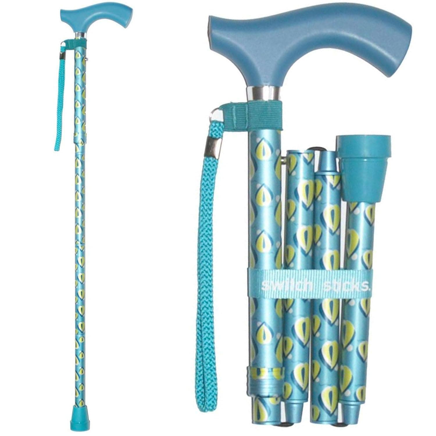 Switch Sticks Aluminum Adjustable Folding Cane and Walking Stick collapses and adjusts from 32 to 37 inches, Thames