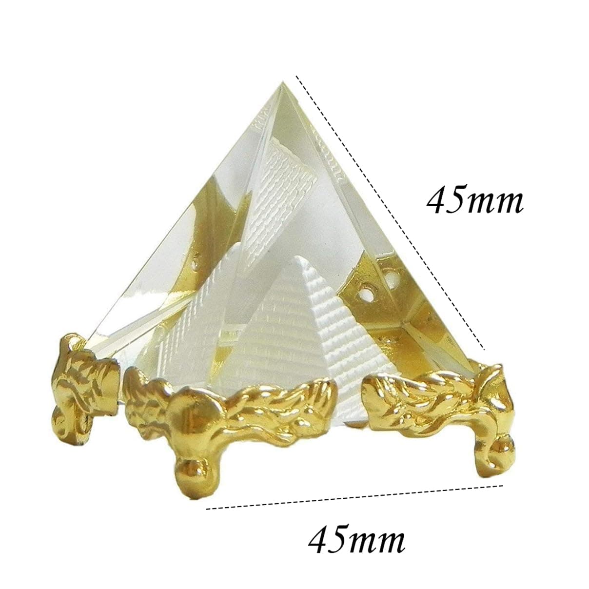 Reiki Crystal Products Vastu/Feng Shui Crystal Glass Rock Pyramid for Positive Energy Vastu Correction Spirits Success Good Luck & Prosperity Combo Pack of 2 pc
