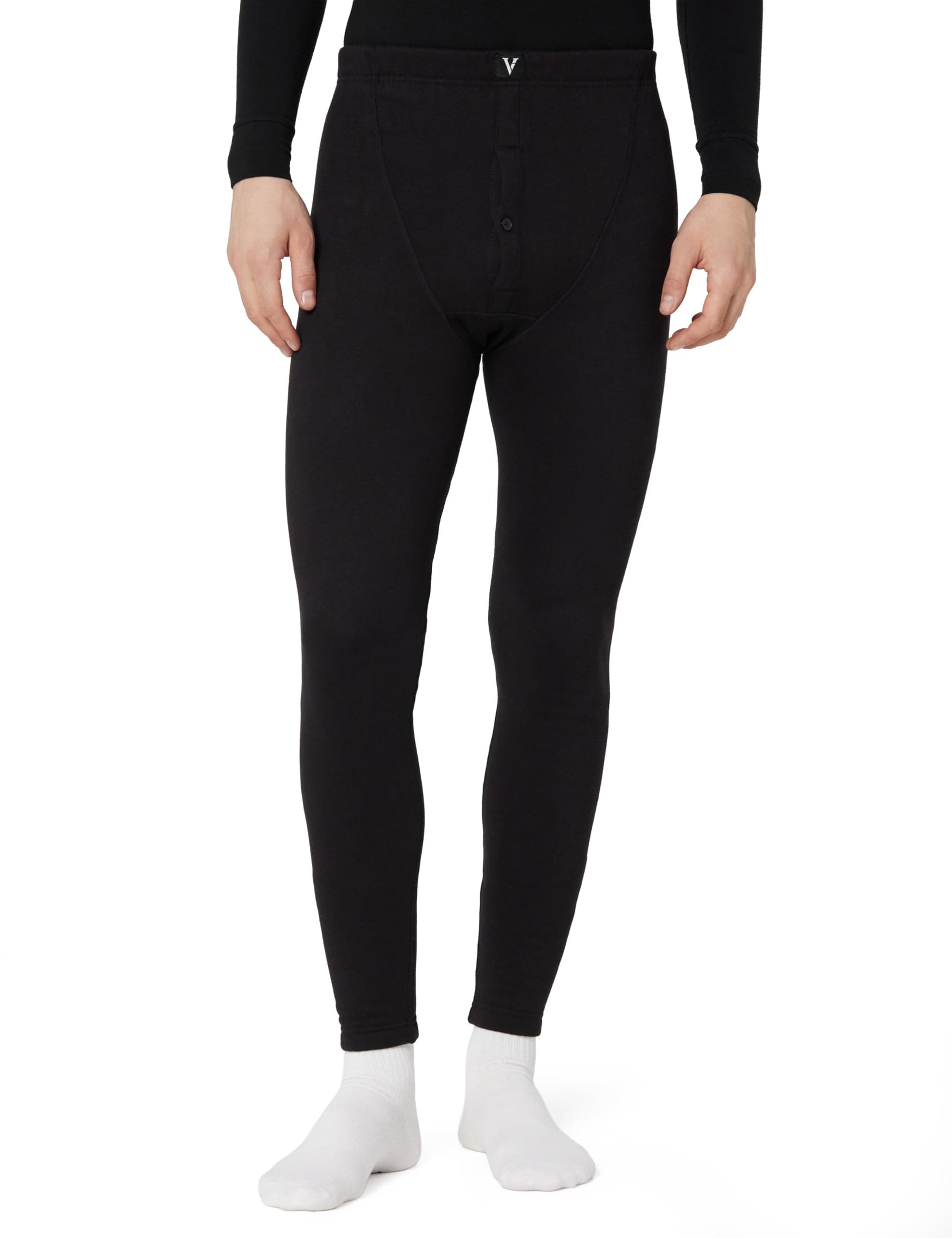 Van Heusen Men Thermal Bottom - Polyester Cotton Spandex - Warmtech, Velvet Touch, Extra Warm_71005_Black_XL