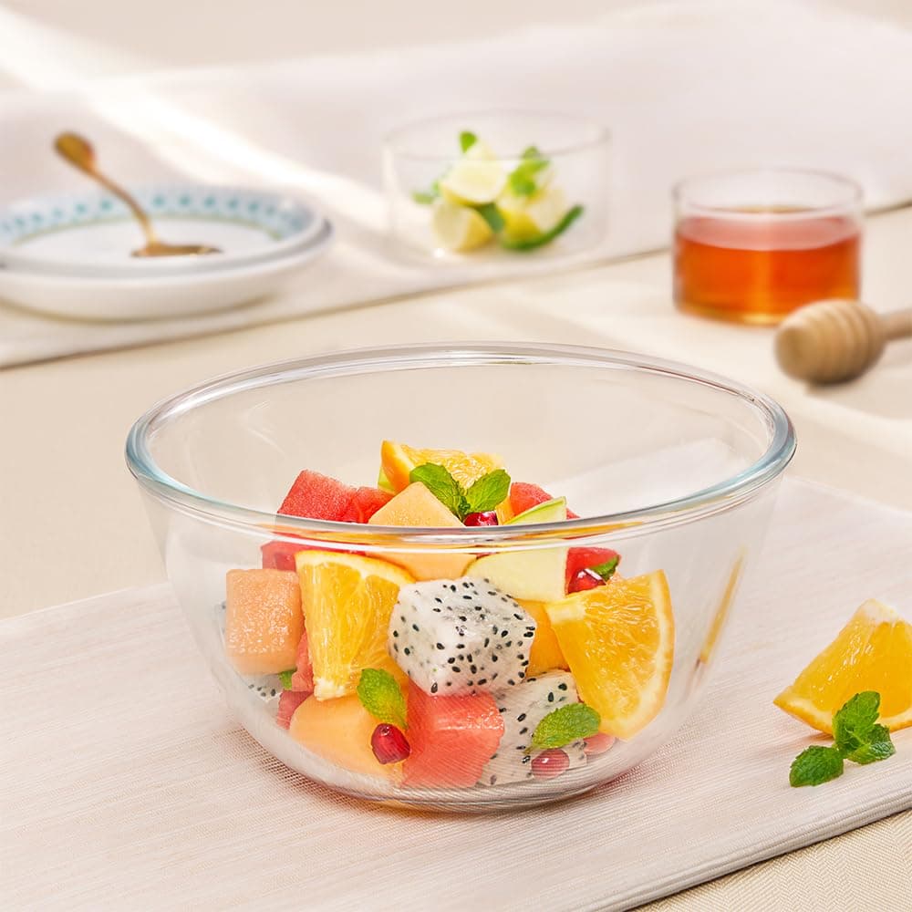 Borosil Glass Mixing & Serving Bowl, Oven & Microwave Safe Bowl, 500 ml, Borosilicate Glass, Clear