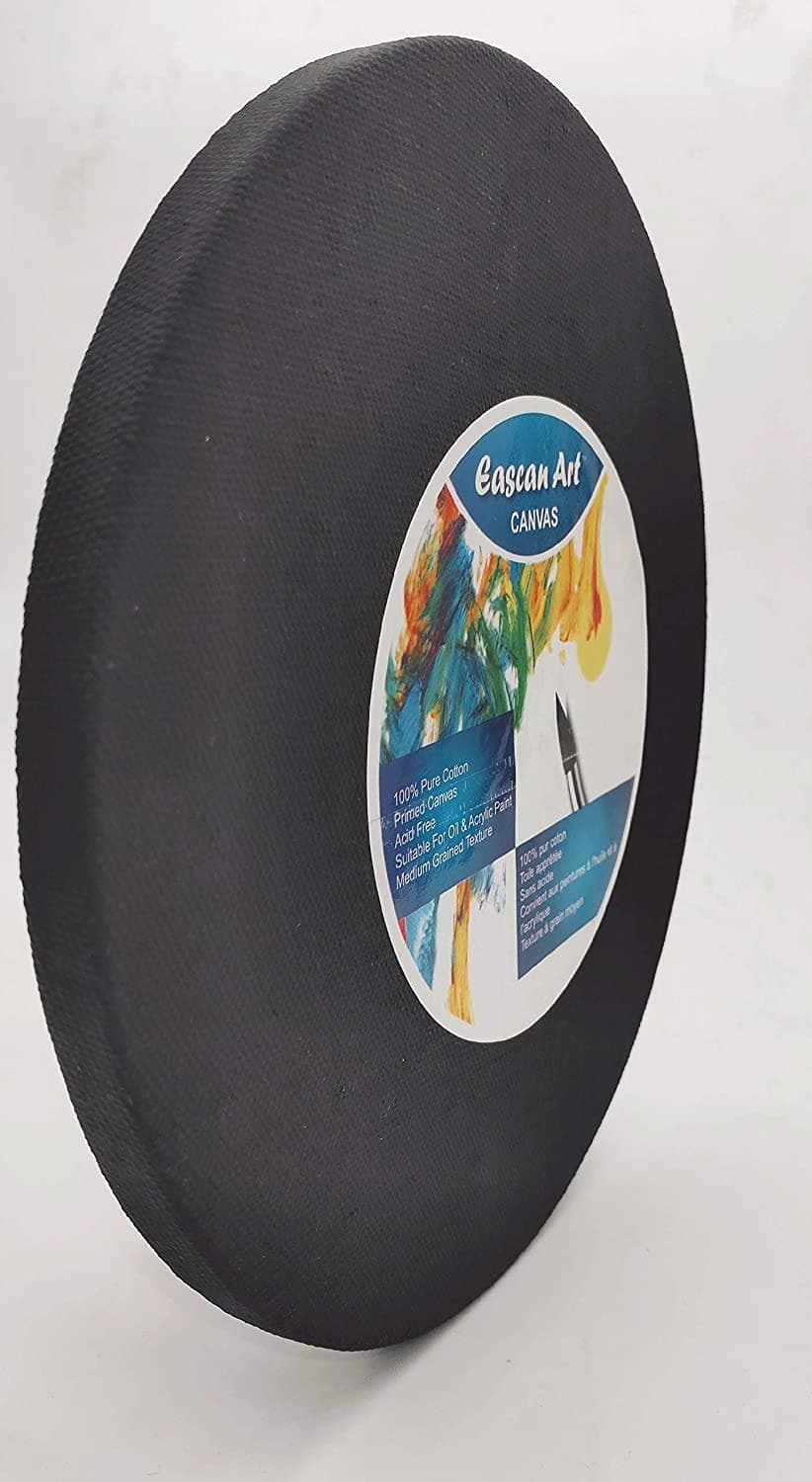Eascan Art Painting Drawing and Sketch Accessories Cotton 10Oz Medium Grain Pre Stretched Round Canvas