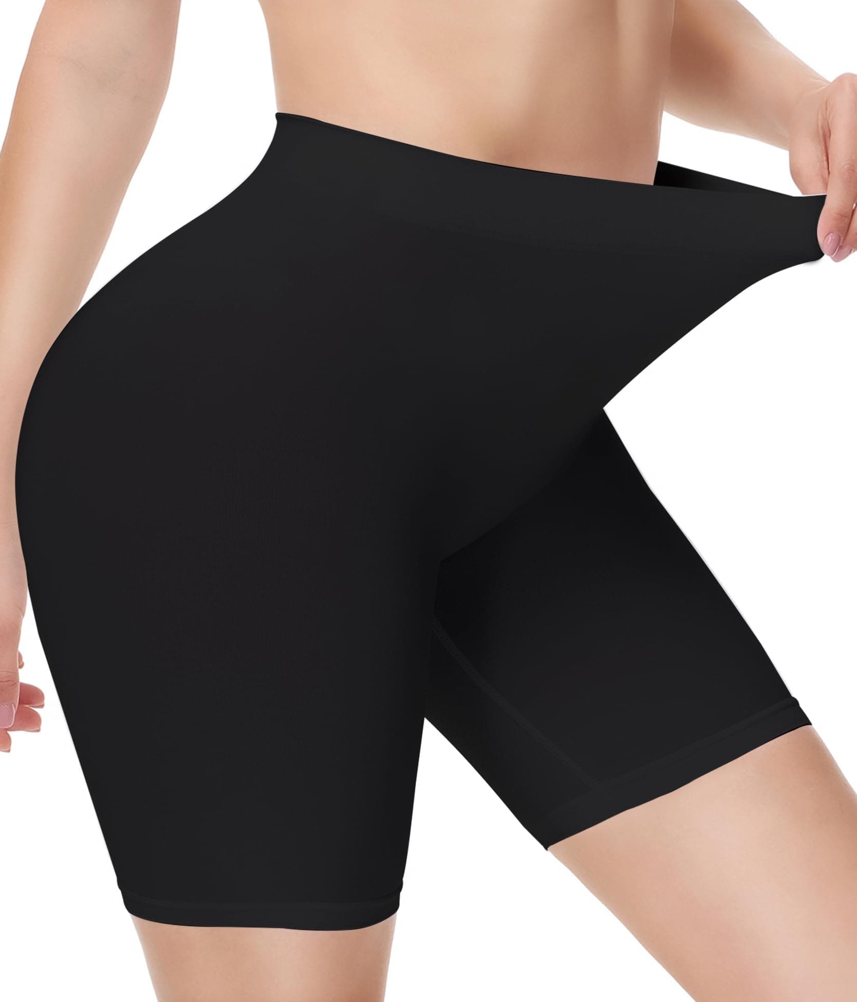 Yeblues Comfortable Smooth Slip Shorts, Tight Seamless and Safety Panties Under Skirt for Women, Black, 3X-Large
