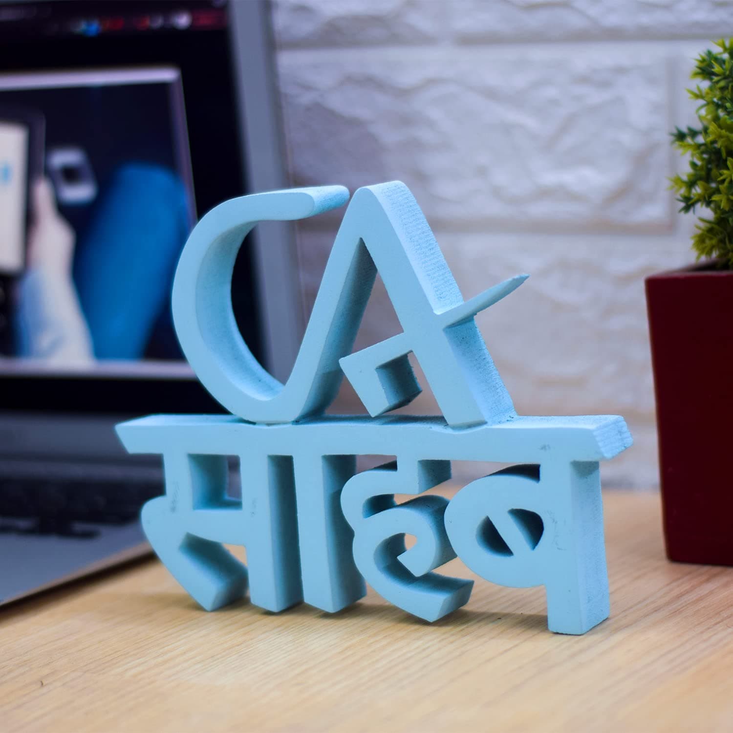 NUKKAD TALES CA Sahab - Blue Office Desk Decoration Item for CA, Chartered Accountant Gifts, CA Gift for Students, Aspirants