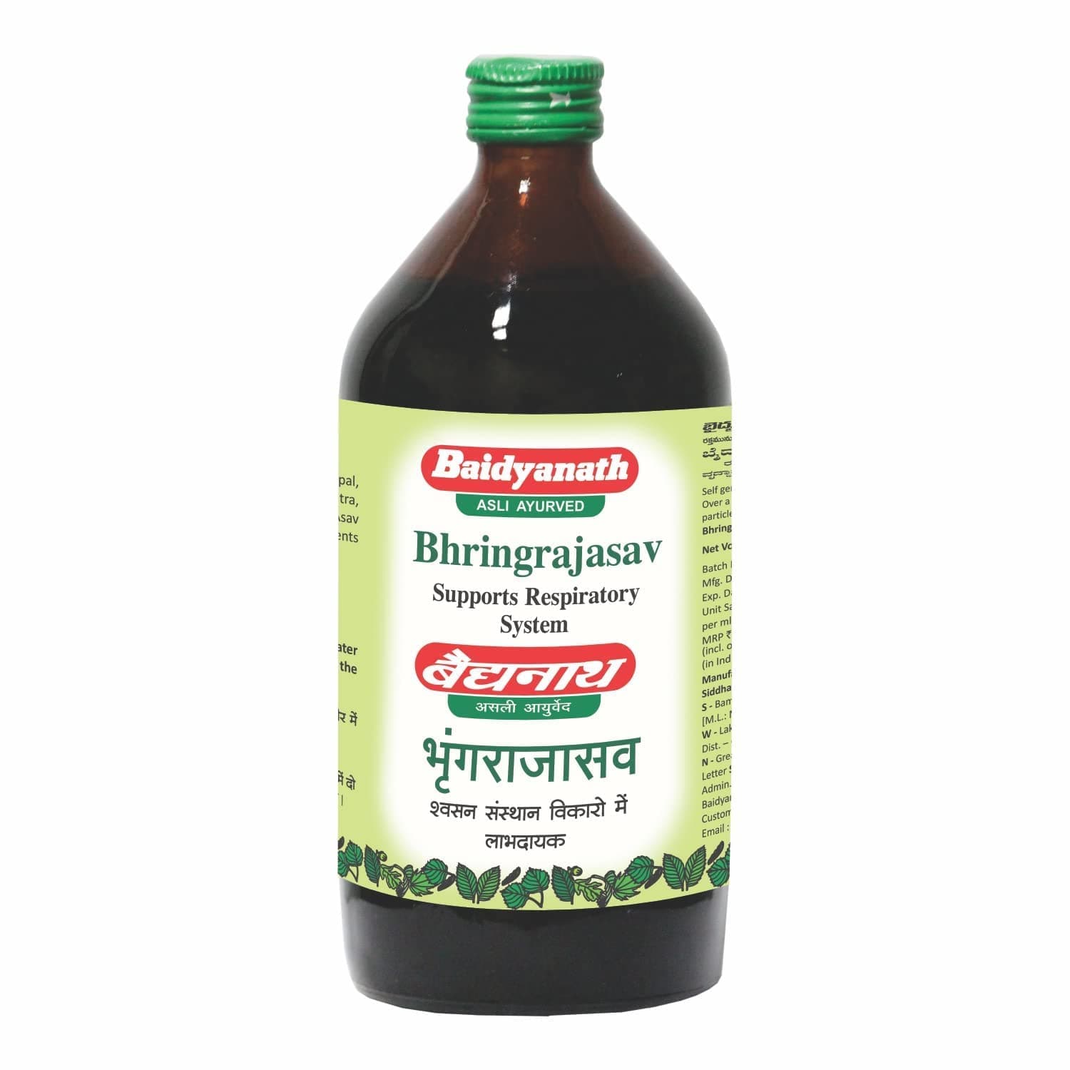 Baidyanath Asli Ayurved Bhringrajasava 450 ml - Ayurvedic Formula for Healthy Hair, Liver Wellness & Digestive Health
