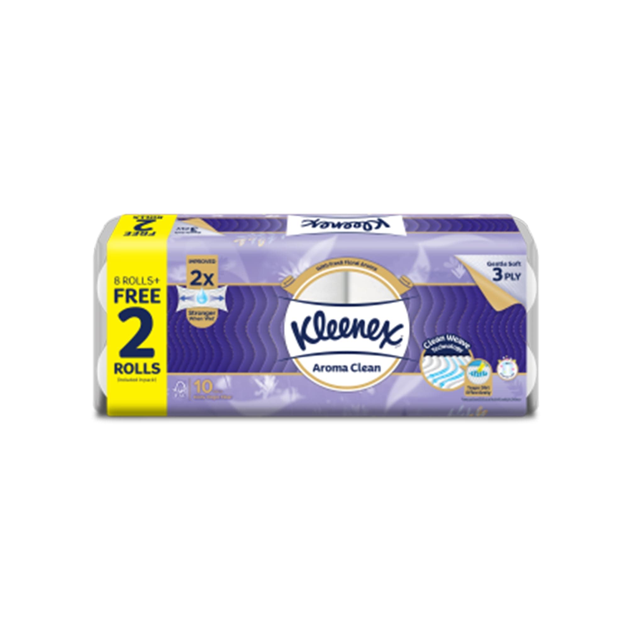Kleenex® 3 ply Floral Scented Toilet Paper Tissue Roll, 10 Rolls, 190 Pulls/Roll (Total 1,900 Sheets) (90715E)