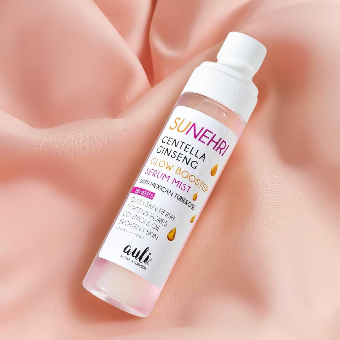 AULI LIFESTYLE Sunehri Serum Mist with Floral Waters, Rosehip Oil, Ginseng & Centella Asiatica | Hydration, Glow & Pore Refining Face Mist | All Skin Types | 120 ml