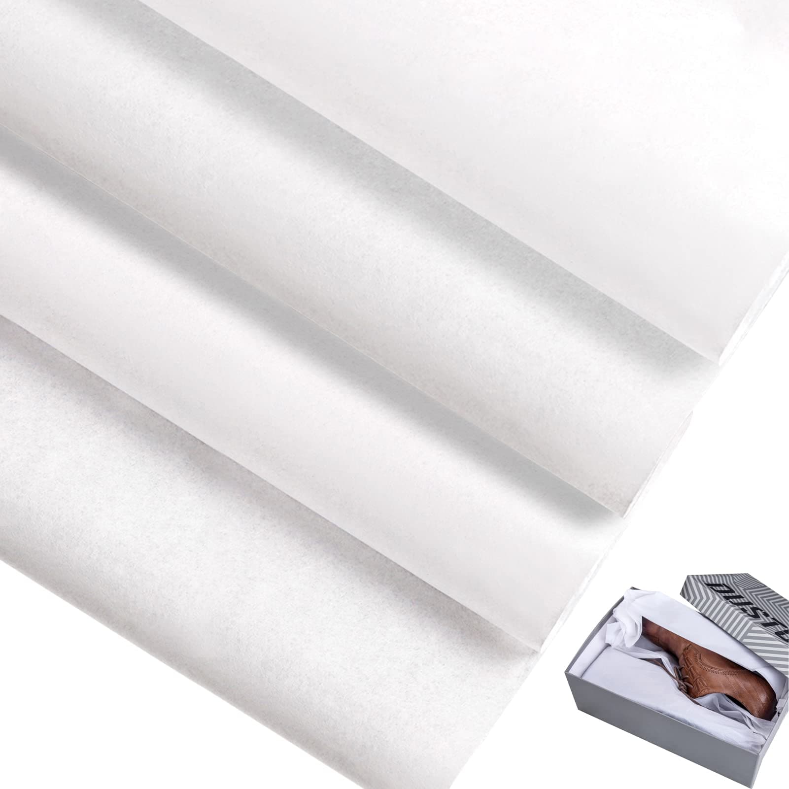 Rainmae DD220 125 Sheets 20" x 30" Acid-Free Archival Tissue Paper, White, for Long-Term Packaging and Gift Wrapping