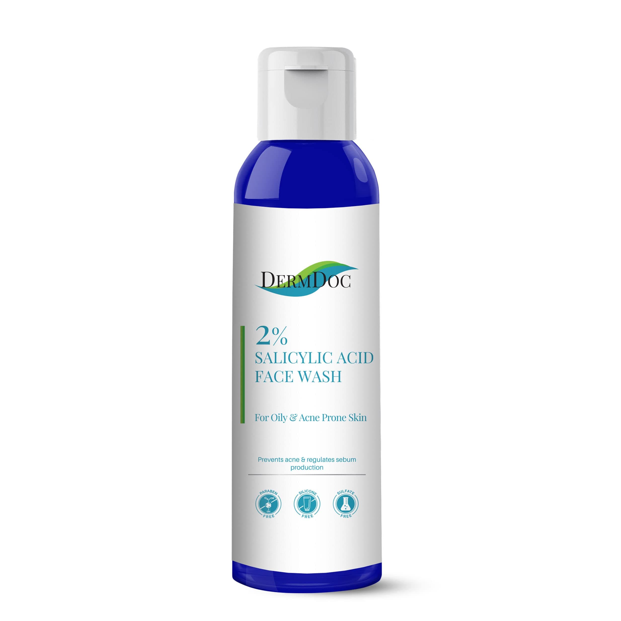 DermDoc Face Wash For Oily & Acne Prone Skin 120 ml | Helps Reduce Acne, Blackheads, Regularizes Sebum Production, Evens Skin Texture | No Parabens, Silicones, Sulphates,Mineral Oil
