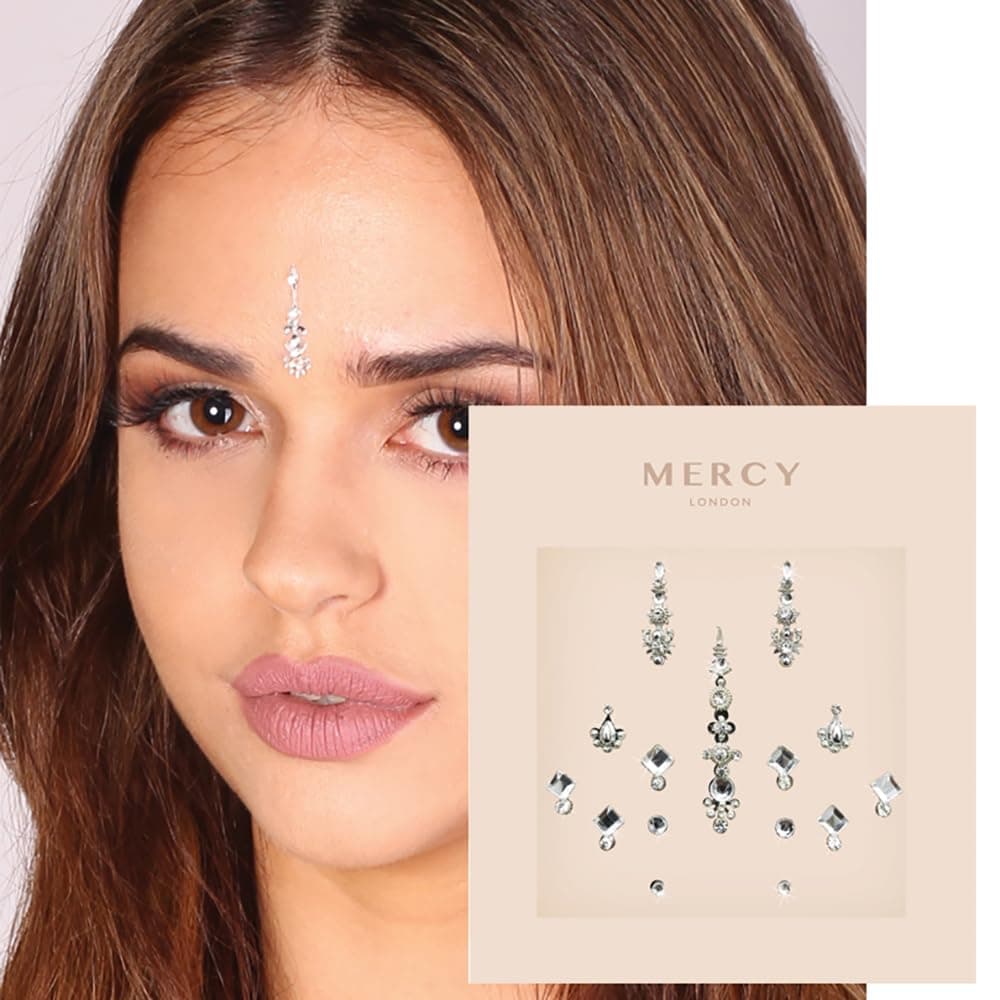 Gigi Silver Bindi ✮ Crystal Indian Bindi Face Jewels Silver Packet