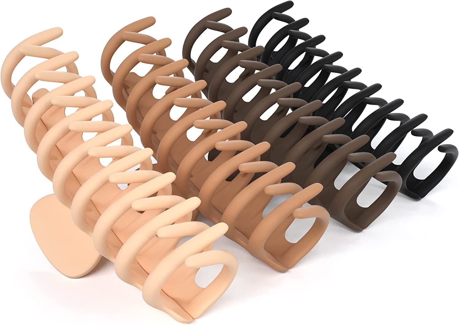 ALIBA COLLECTION Large Claw Clips for Thick Hair, 4.3" Matte Big Hair Clamps, Non-Slip Hair Accessories for Women & Girls Multicolor(Pack of 4)