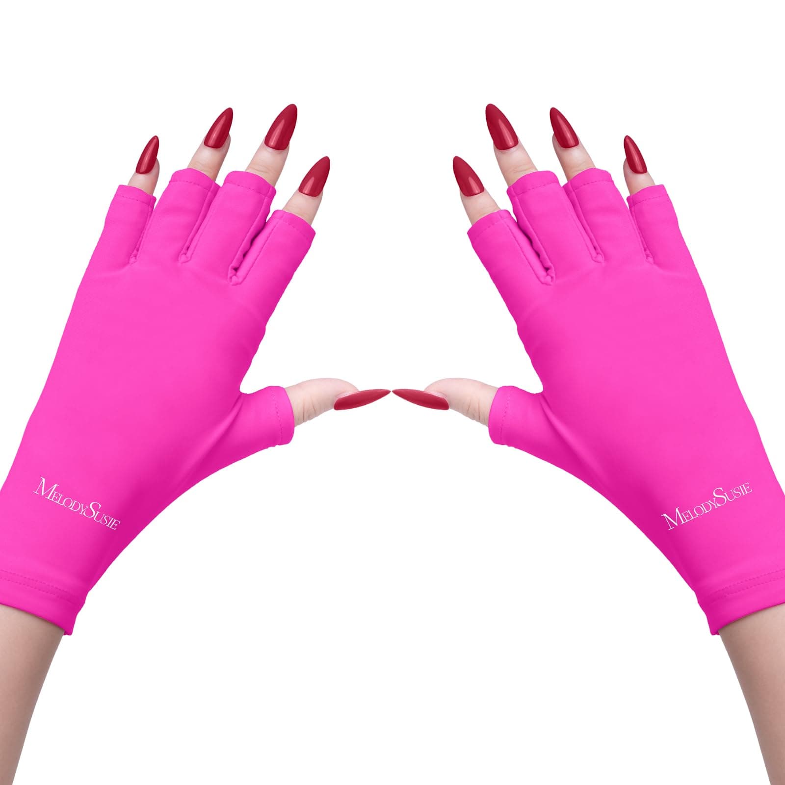 MelodySusie UV Shield Glove for Gel Manicures with UV/Led Lamps (Elegant Amethyst Purple, Size M, Waterproof)
