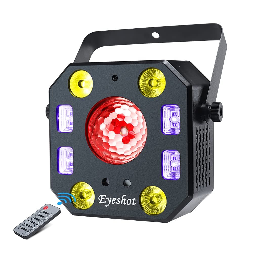 Eyeshot 5 in 1 Stage & Disco Light with Magic Ball, Led Par Light Pattern, Strobe & UV Effect, Remote & DMX Control for Stage, DJ, Wedding & Church Parties
