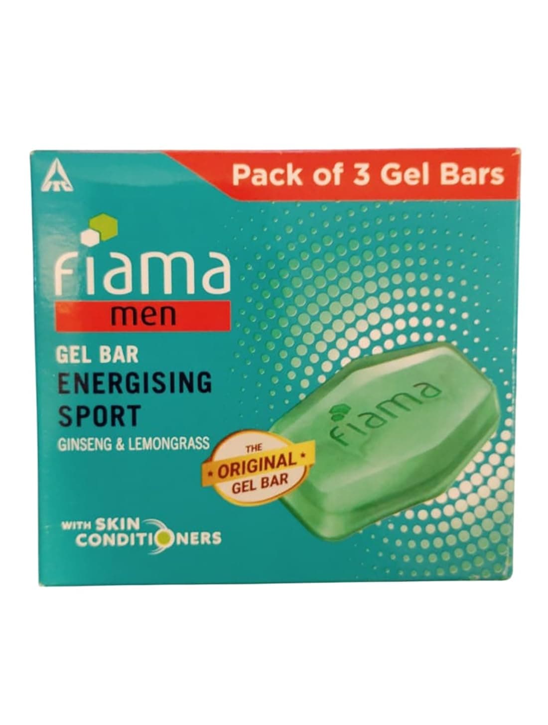 Fiama Men Energizing Sport Gel Bar With Ginseng & Lemongrass, 125 gm (Pack of 3)