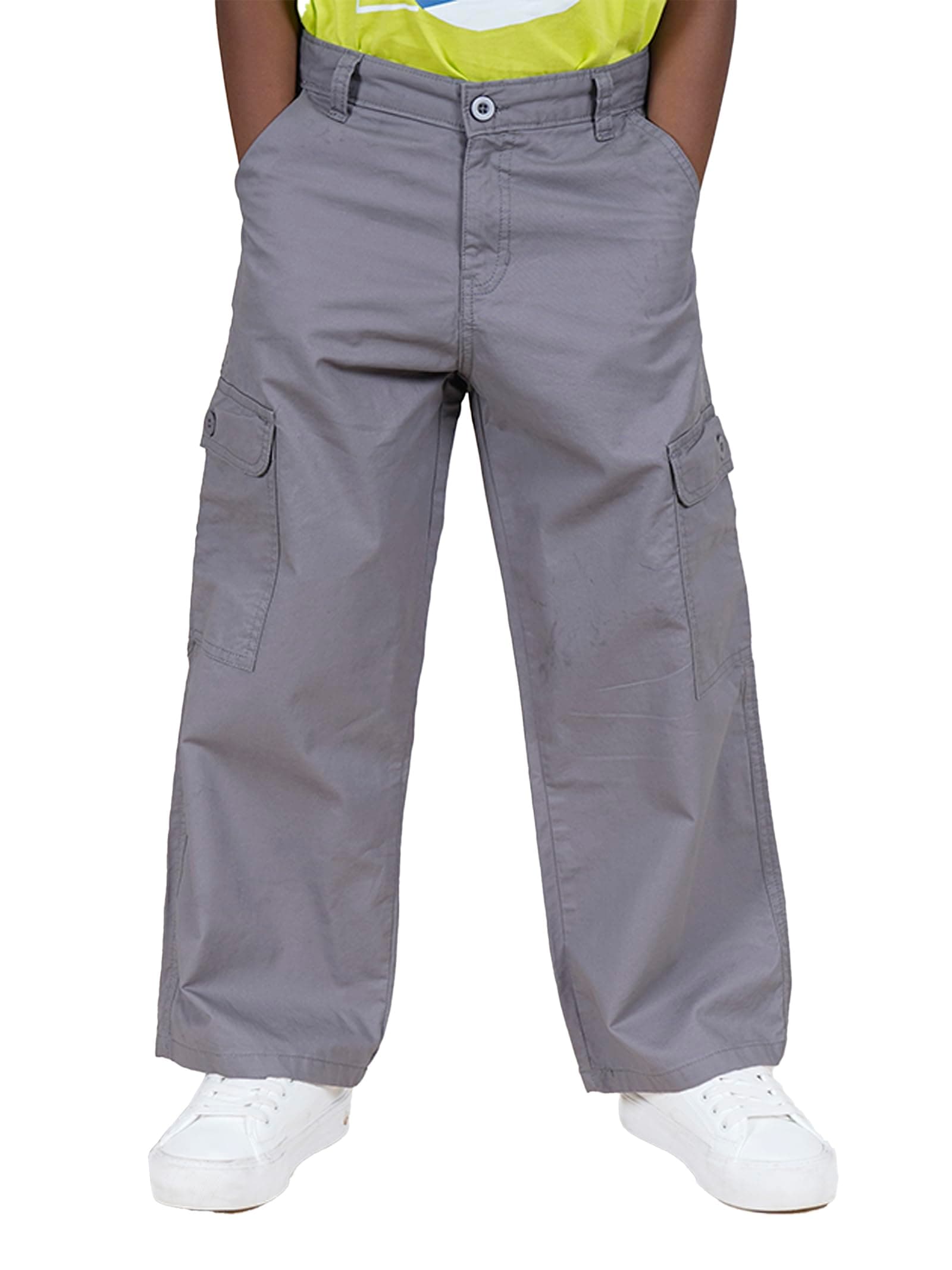 Boys Cotton Full Length Straight Fit Cargo Pant