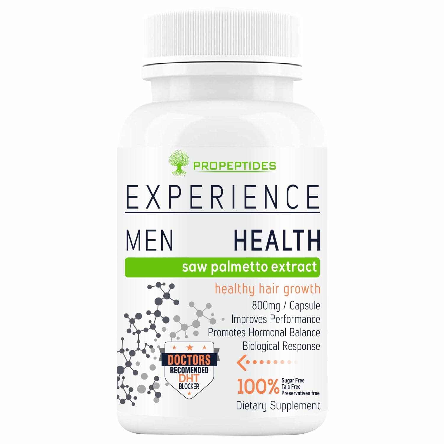 Propeptides Saw Palmetto 800mg for Men with Piperine (98% Extract) — Prostate Health & Natural DHT Blocker Supplement, Supports Urinary Function & Hair, Berry Extract, 60 Tablets