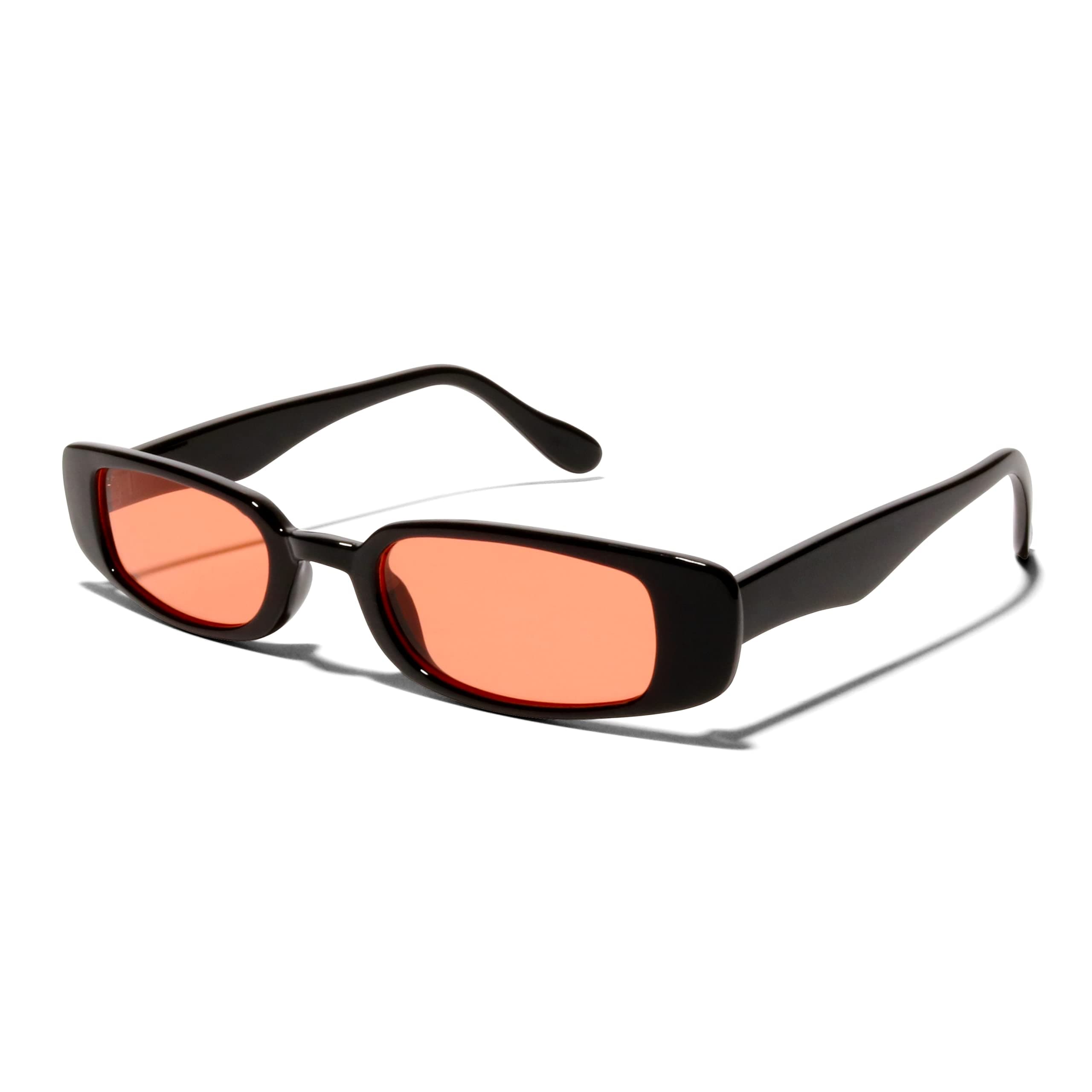 ShadyVEU - 90's Inspired Retro Colorful Tint Lens Shades Rectangular Vintage Slim Clout Sunglasses