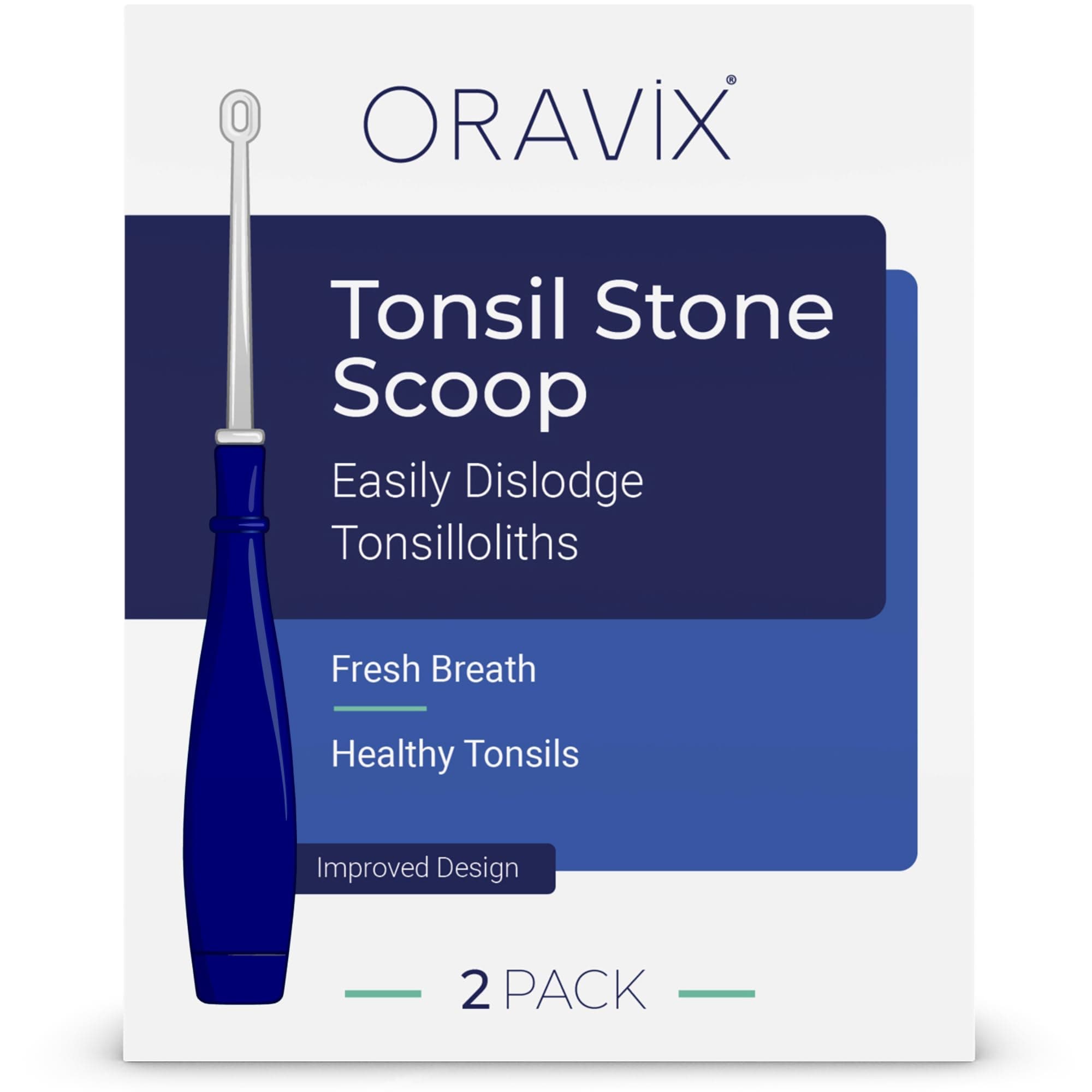LED Tonsilolite Extractor | Pack of 2 | Prevent Bad Breath | 2 Tools for Removing Tonsilolites | 6 Interchangeable Heads | Remove Tonsilolites | Oral Cleaning | ORAVIX