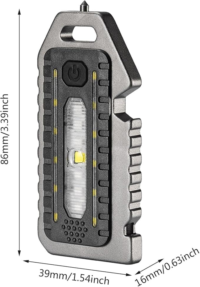 Care 4 Battery Powered Mini Keychain Portable Emergency LED Light Multifunctional Keychain Emergency COB Light 5 Lighting Modes with Bottle Opener Whistle for Repair Emergency Walk Dog and Camping