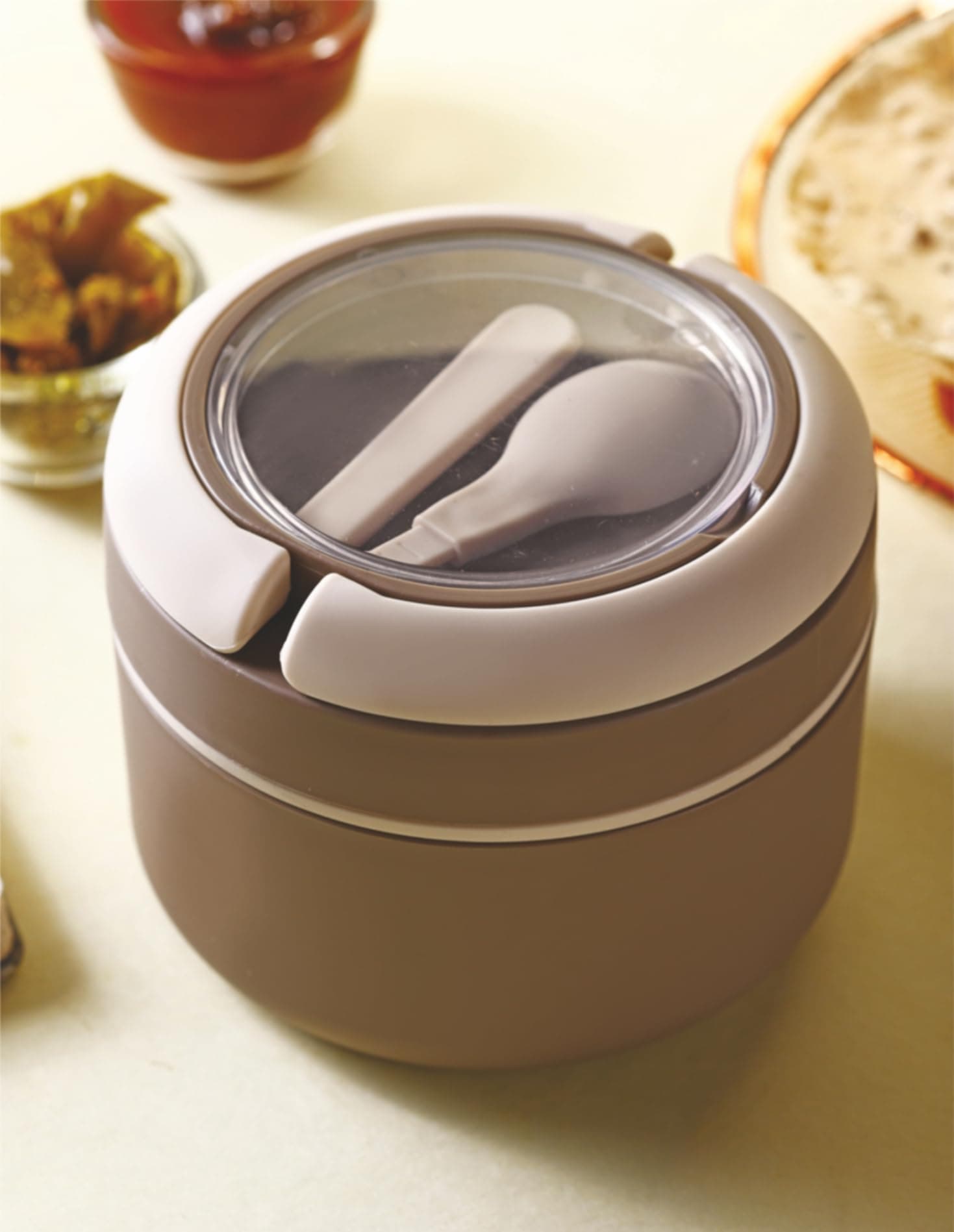 Ganesh Cresta Food Insulated Airtight Leak-Proof Lunch Box for Office, School, Picnic - 400ml -Color May Vary, Plastic