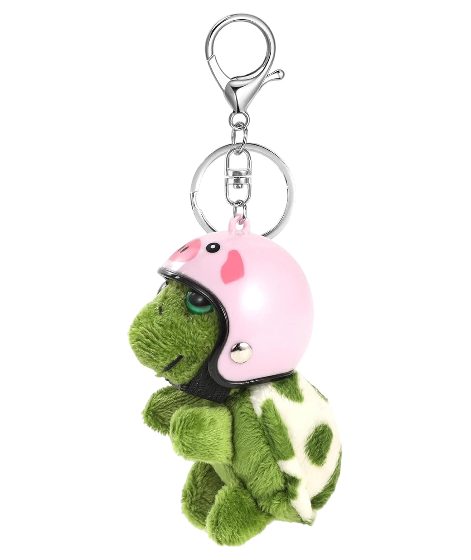 BdelrinQue Plush Keychain, Cute Turtle Keyring with Detachable Helmet, Soft Stuffed Animal Keychain for Women and Girls, 8x4.5cm Bag and Car Accessory