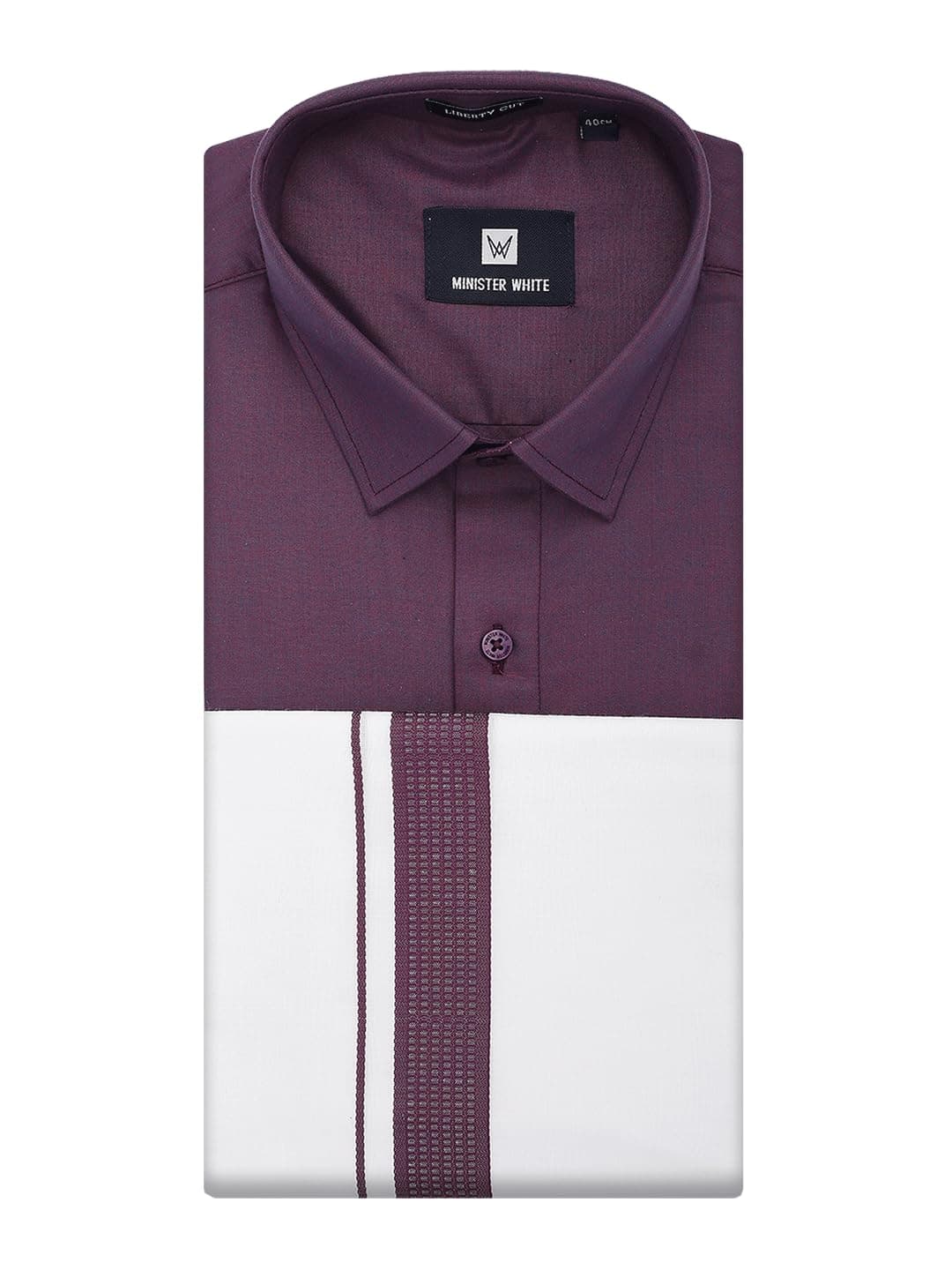 MINISTER WHITE Flexi Dhoti Combo for Men | Shirt & Dhoti Set