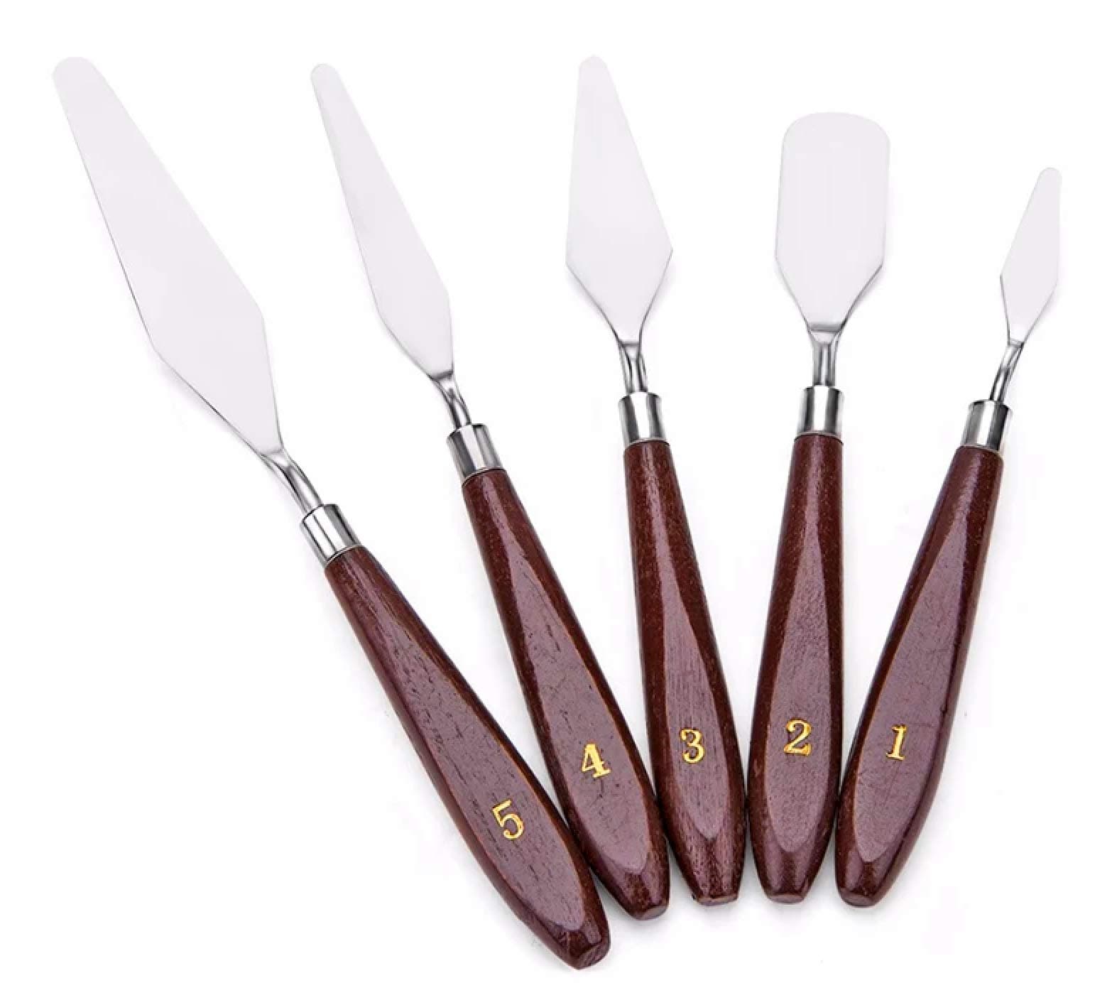 Akshar Art N Craft Stainless Steel Oil Palette Knife Set, Set of 5