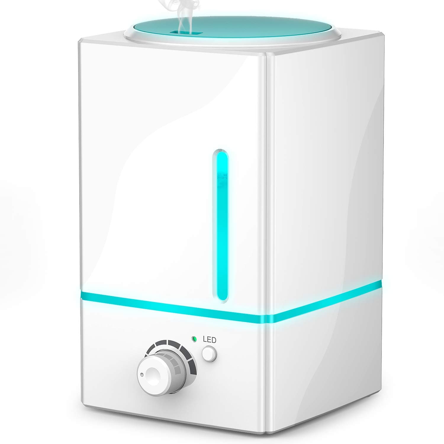 Exqline 1500ml Ultrasonic Essential Oil Diffuser Humidifier- Exqline Large Capacity Aromatherapy Diffuser, Cool Mist Humidifier, No Noise, Mist Level Control, 7 Color Changing LED Light