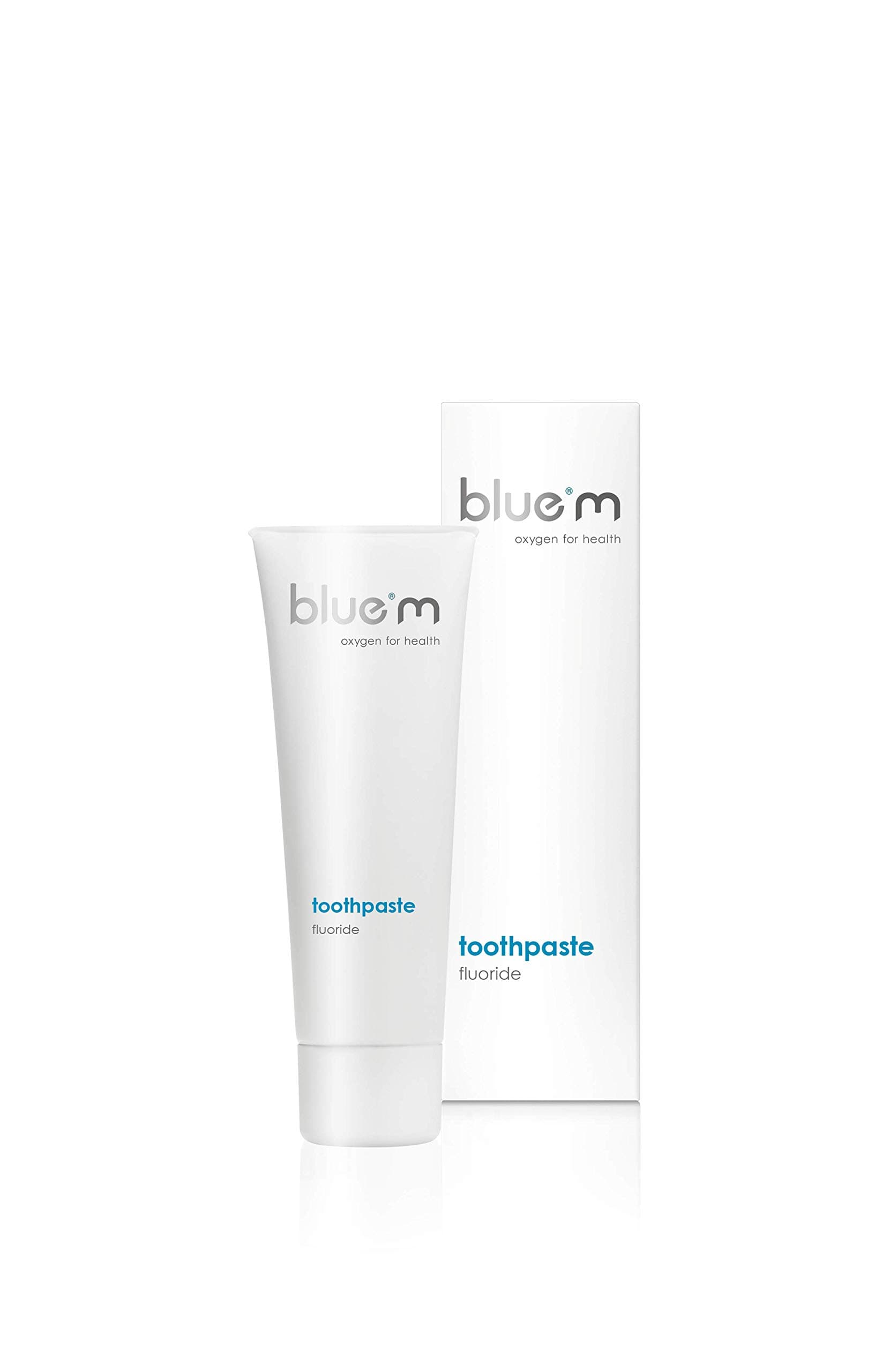 BlueM Toothpaste with Fluoride - 75ml - with Active Oxygen - for Daily Oral Care - Helps Teeth and Gums Stay Healthy