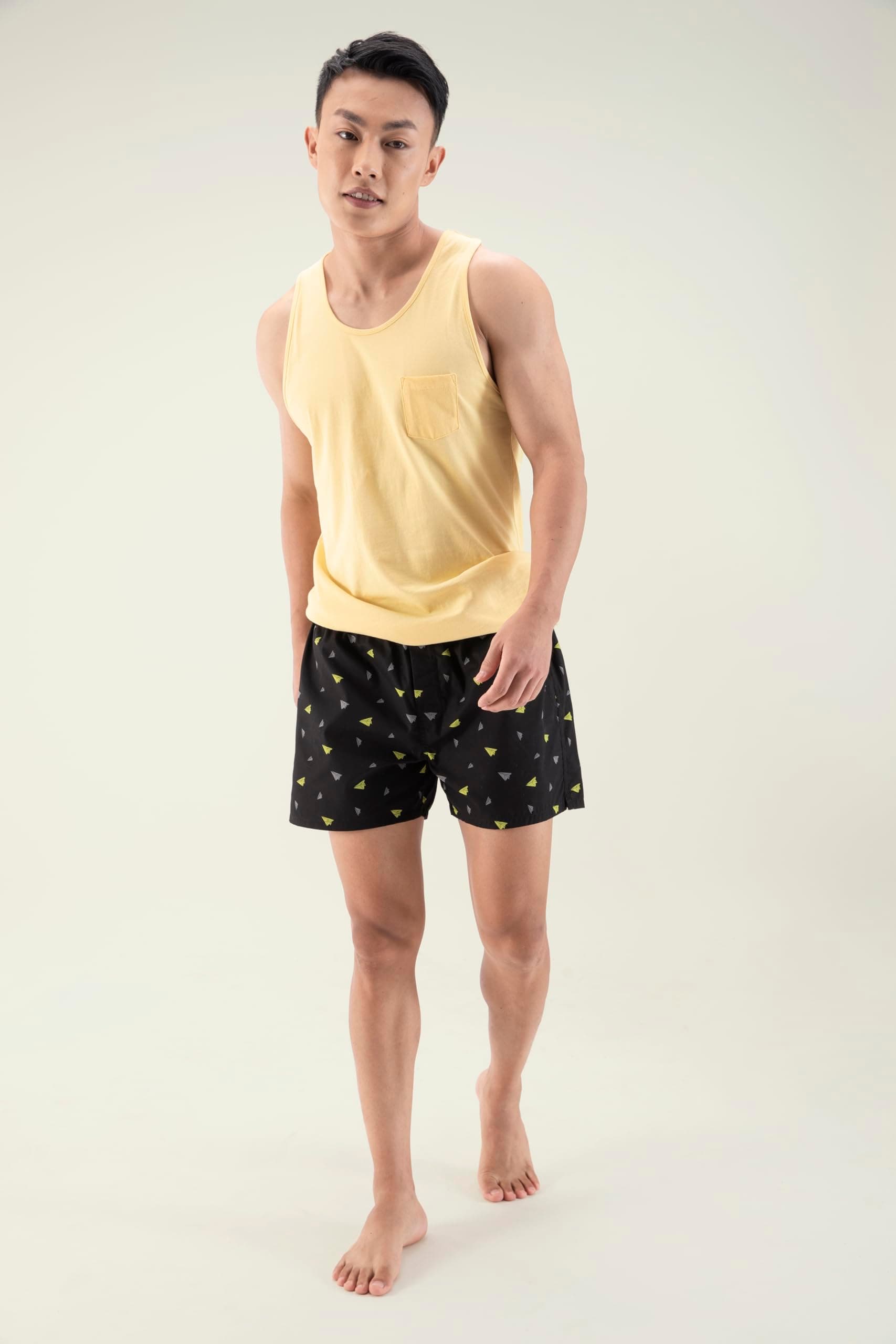 DAMENSCH Printed Ultra-Light Breathable Woven Inner Boxer-Sydney Black-s
