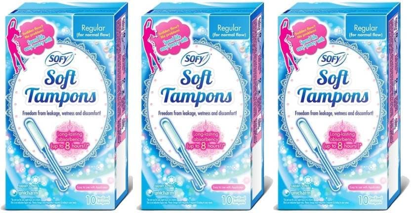 SOFY Regular_Tampons Tampons 10+10+10 Tampons (Pack of 30)