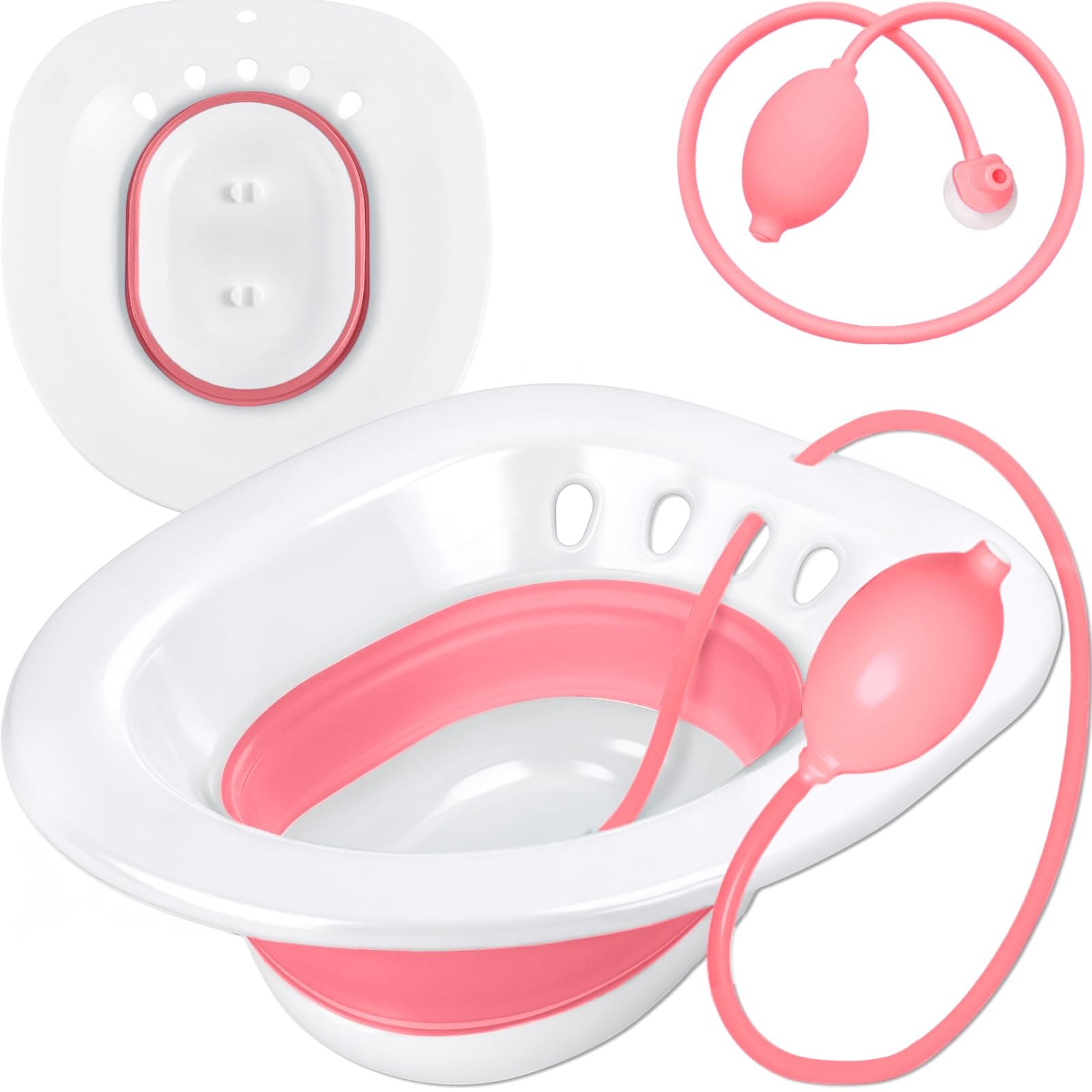 Pochik toilet seat bath, seat bath, perineal soaker, hemorrhoid baths, soaker bathtub, collapsible, wash hose, wider seating area, deeper bowl