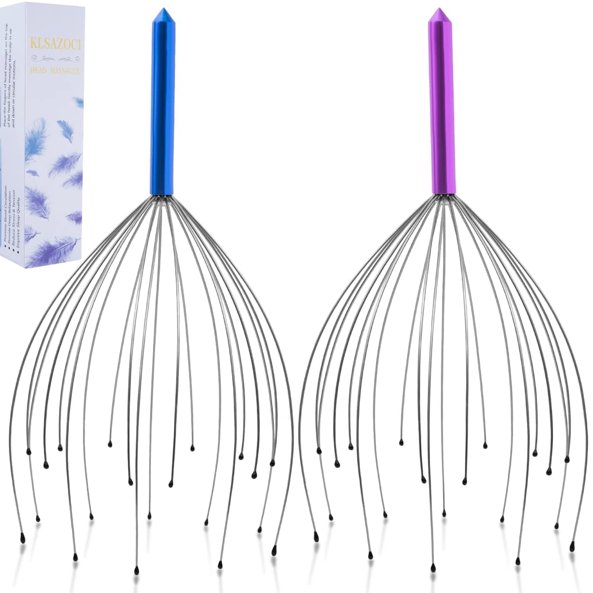 Klsazoci Scalp Scratcher, 20 Fingers Manual Head Massager, Scalp Massage Tingler for Pure Relaxation and Pressure Relief, Multicolour