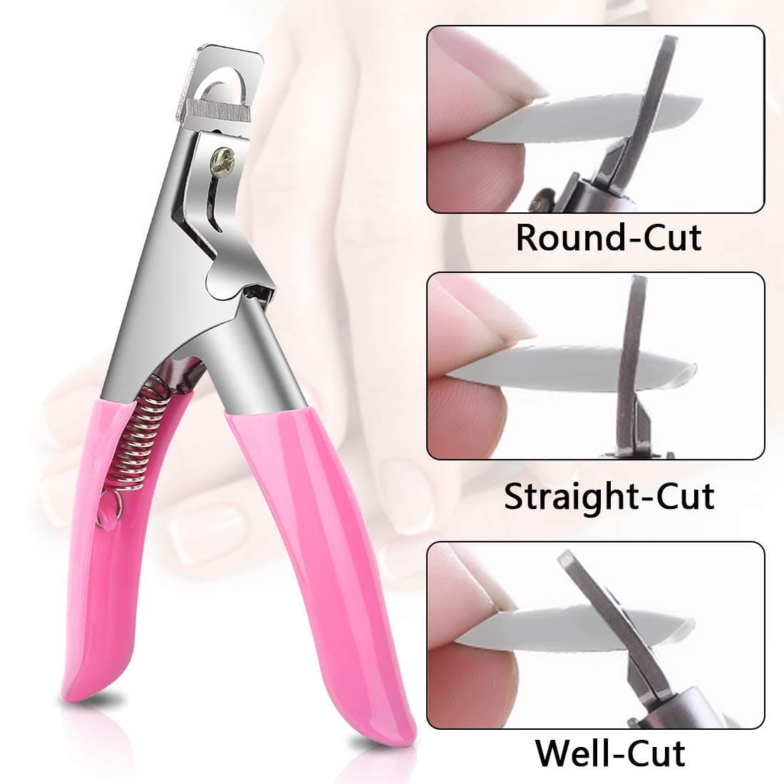D.B.Z. Pack of 500 Acrylic False Nail Tips, Natural Art Fake Nails Tips with Nail Clippers Cutter Nails, Cuticle Pusher, Nail Filer & Nail Cleaner Brush for Women