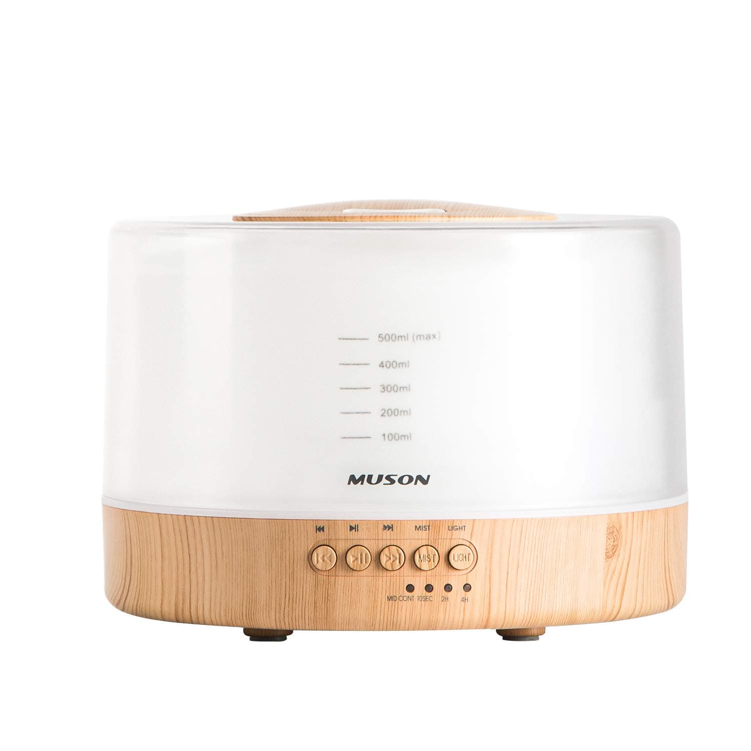 Aroma Diffuser 500ml Diffuser Sound Machine Combo Diffuser for Aromatherapy Scented ?l Cool Mist Humidifier with Natural Sound Music and Warm Night Light, Waterless Car Out, White