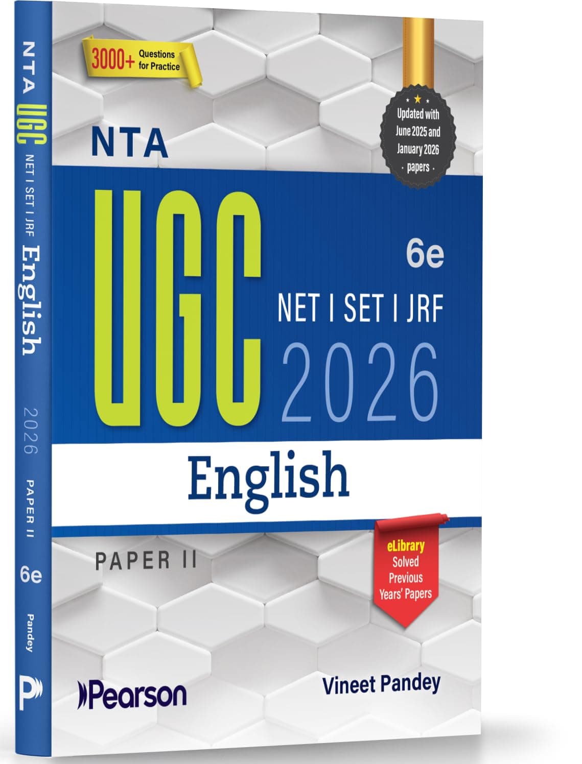 Pearson NTA UGC NET English Paper 2 2026 6th Edition | For NET/SET/JRF | Solved 2025–26 Papers, 3000+ MCQs, Linguistics, PYQs & Mock Tests (UGC preparation series 2026)