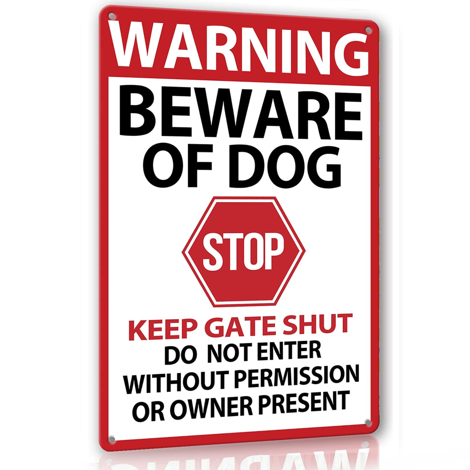 Beware of Dog Signs for Fence,Warning Tin Sign Beware of Dog 12x8inch