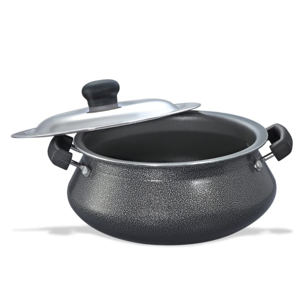 Prestige Omega Select Plus Non Stick Mini Handi with Ss Lid,Aluminium,Black,2.5 Liter