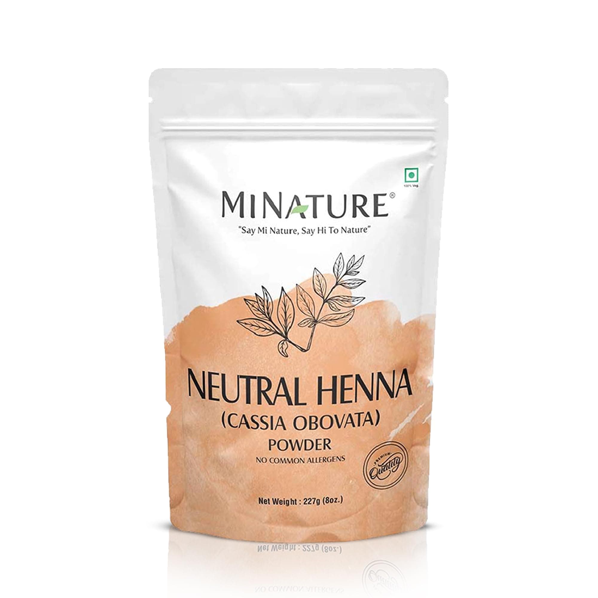 Mi Nature Neutral Henna Powder 227g (8oz) | 100% Pure Cassia Obovata | Natural Hair Conditioning & Scalp Care | Color-Free Herbal Hair Mask | Resealable Zip Lock Pouch