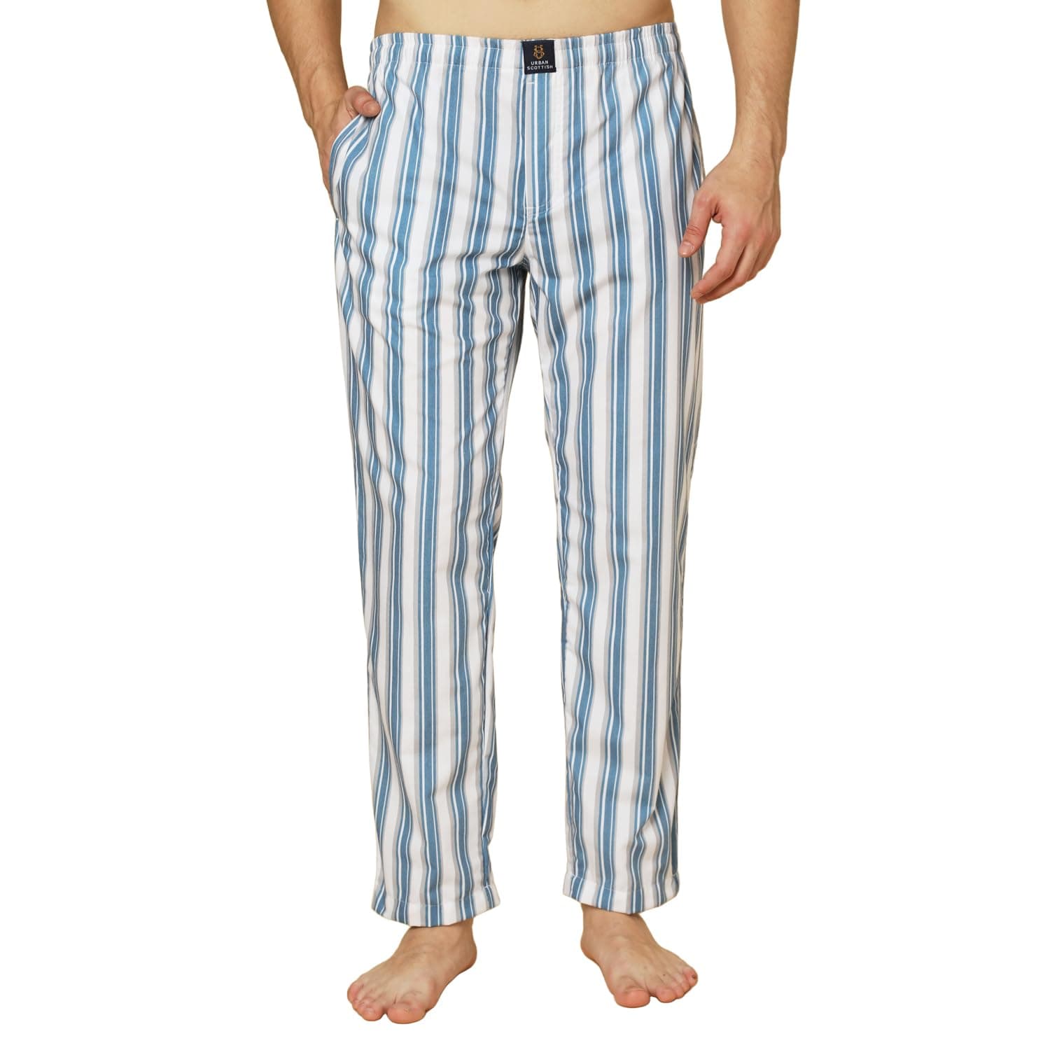 Urban Scottish Men Striped Lightweight Digital Print Pyjama
