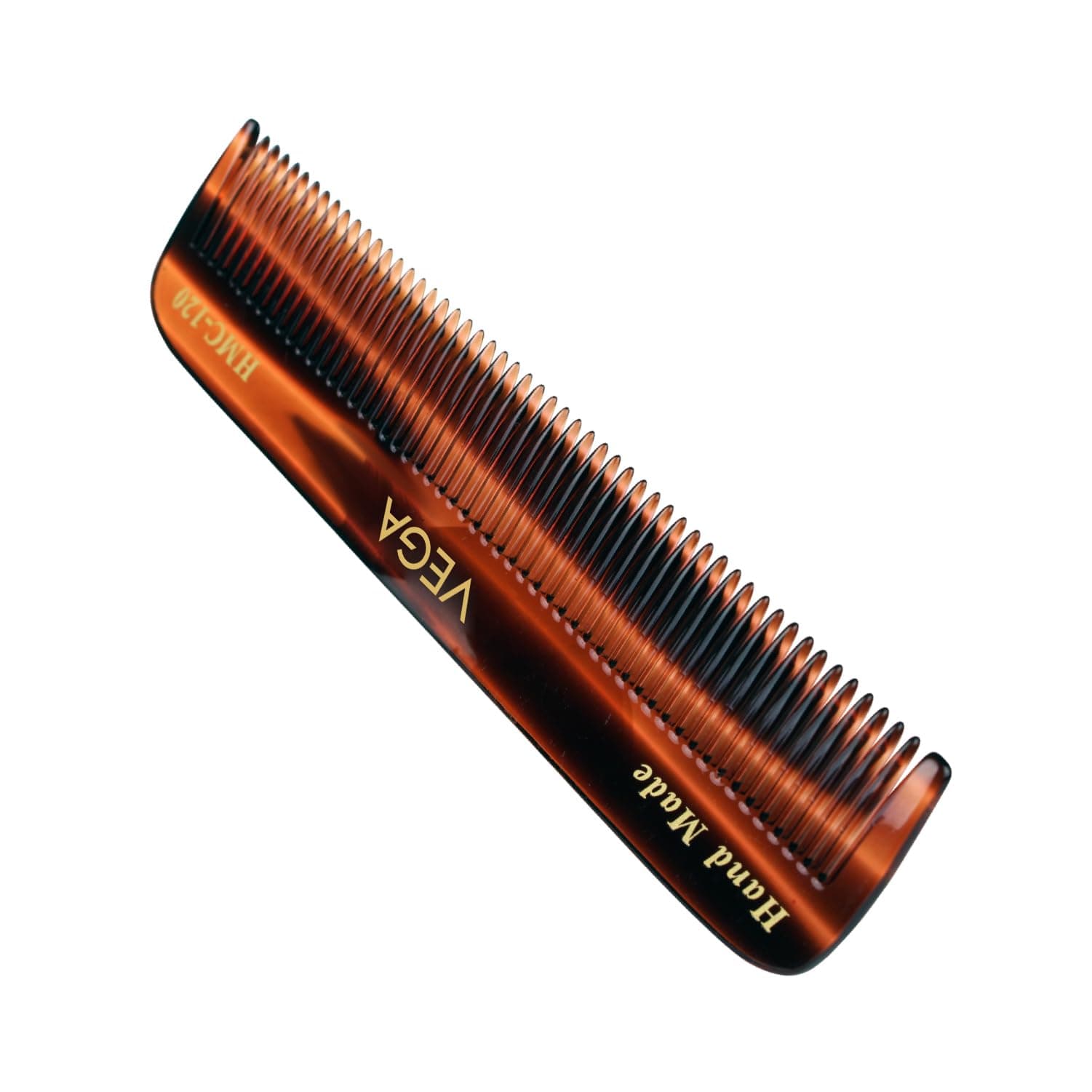 VEGA Handcrafted Pocket Hair Comb for Men & Women, Detangling, Daily Grooming | Made from Cellulose Acetate Non-petroleum Based Material from Plant, (India's No.1* Hair Comb Brand, HMC-120)