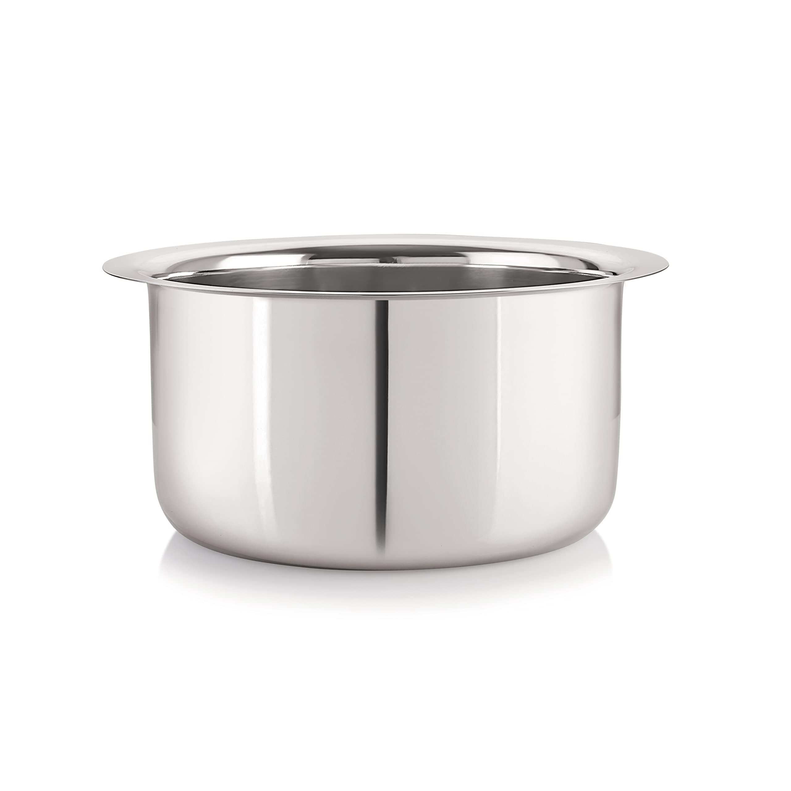 Neelam Stainless Steel 12, 22 Gauge, Induction & Gas Stove Friendly, Laser Etching Flat Bottom Tope/Patila/Topiya, 1950 ml, Ideal for Boiling, Steaming, and Cooking, with Excellent Heat Retention