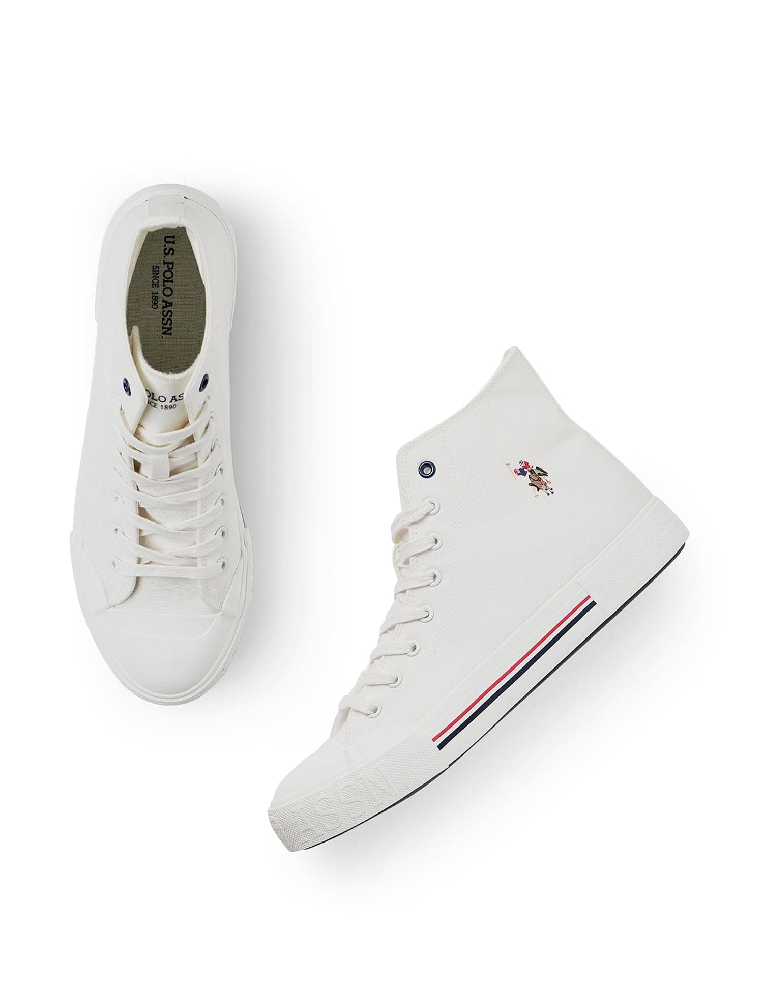 U.S. Polo Assn. Mens VLAIR 2.0 Mid Top Sneaker Off White