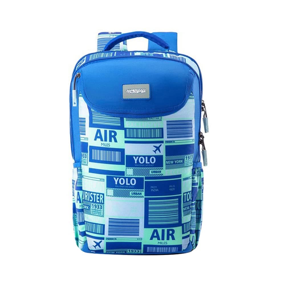 American Tourister Herd+ Polyester 3 Compartment Unisex Backpack (Blue,Frsz)