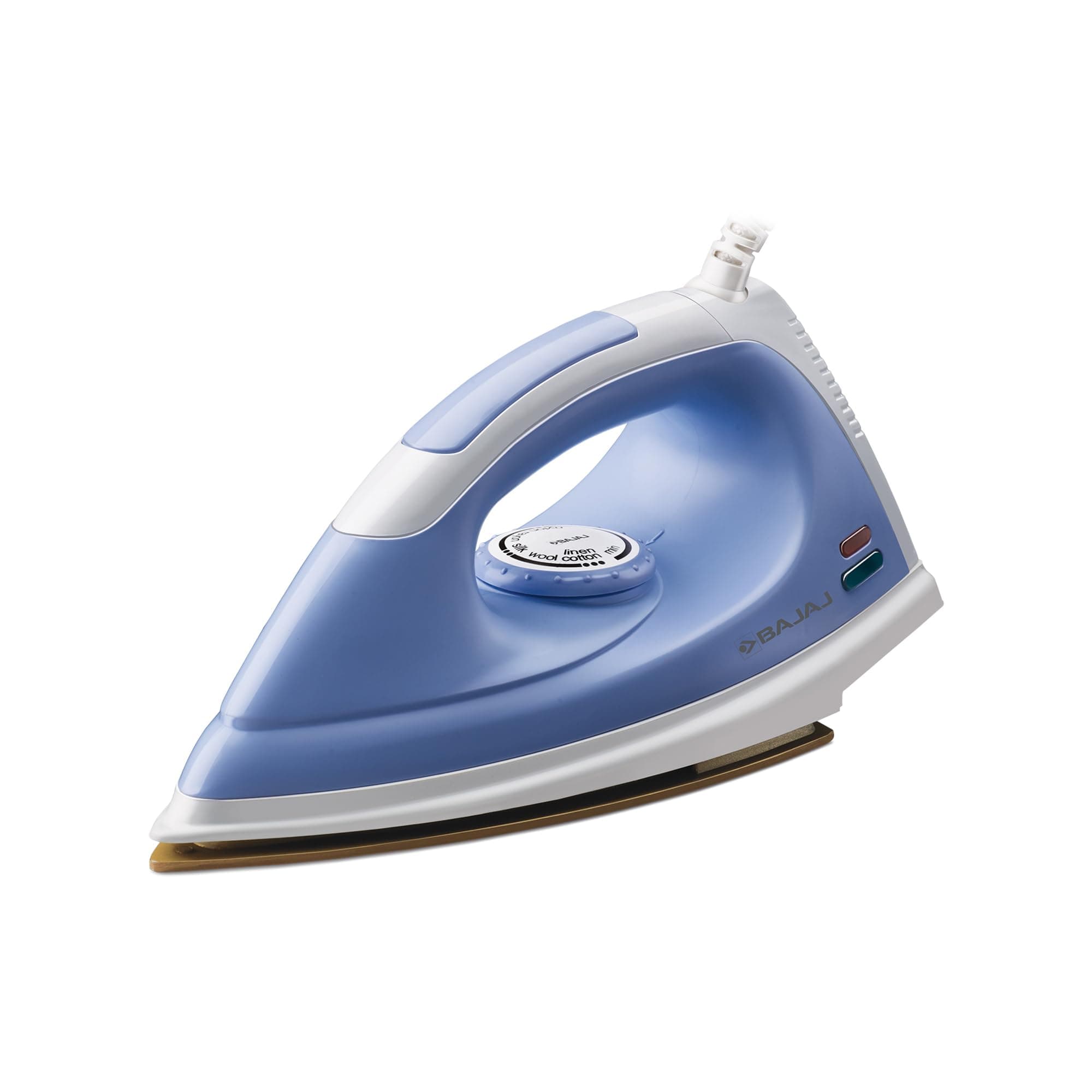 Bajaj Aluminum DX 7 Neo 1000 Watts Dry Iron | Teflon Coating | Cool Touch Handle | Thermal Safety Fuse | 360 Degree Swivel Cord ?White & Levender?