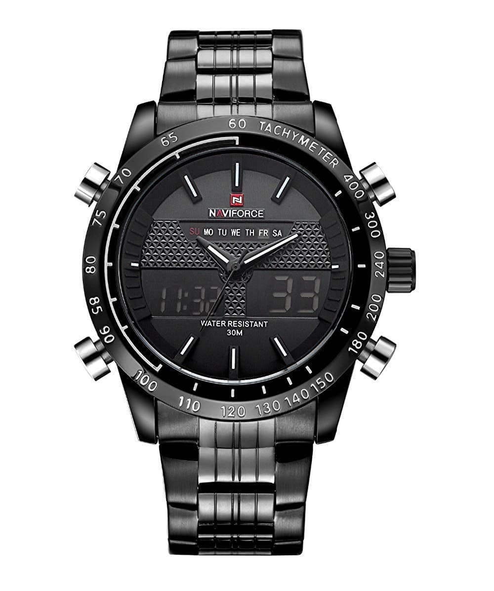 NAVIFORCE Metal Analog-Digital Black Dial Men's Watch-Nf9024