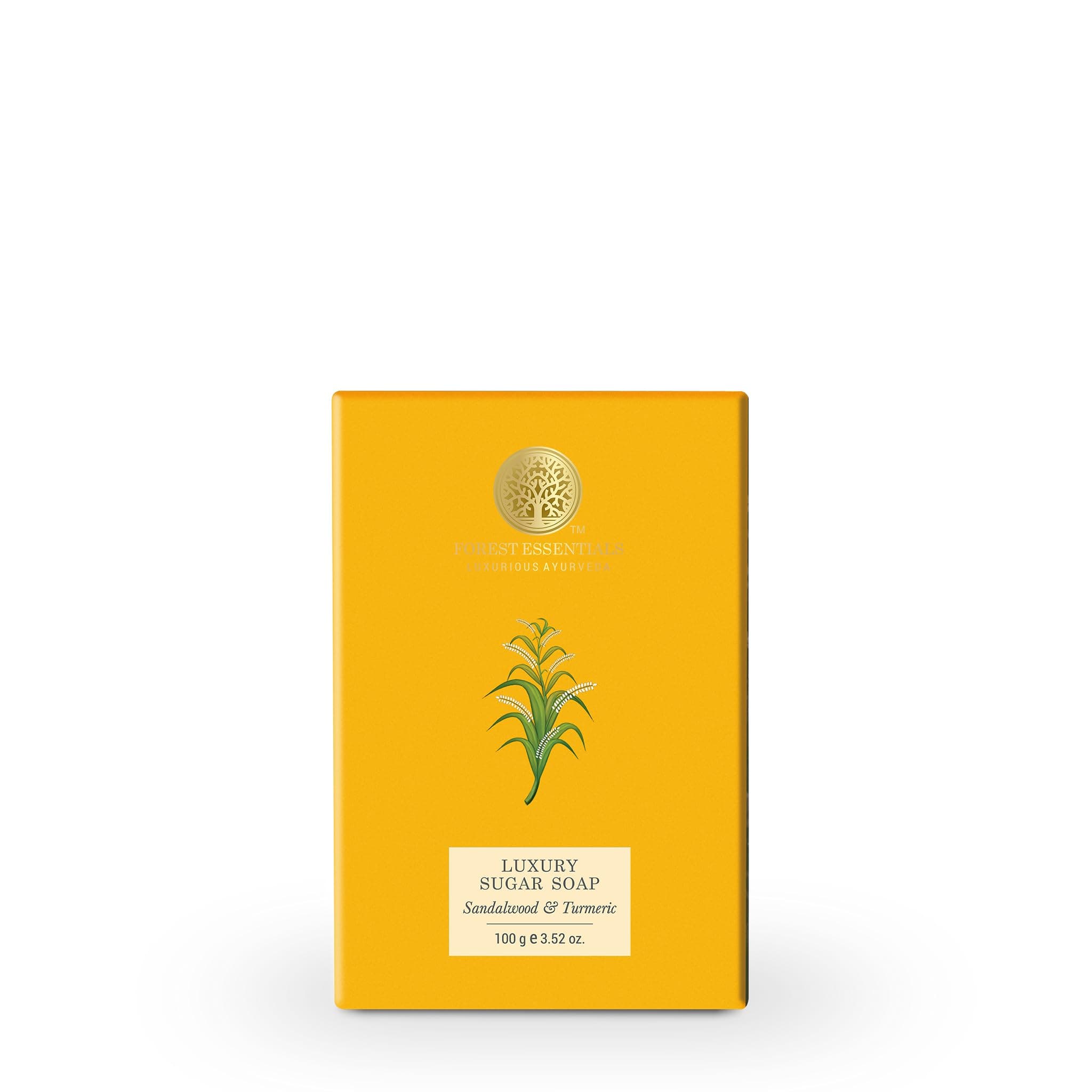 Forest Essentials Sandalwood & Turmeric Soap | Ayurvedic Scented Handmade Bath Soap | Gently Cleanses & Softens Skin | With Natural Oils & Raw Cane Sugar