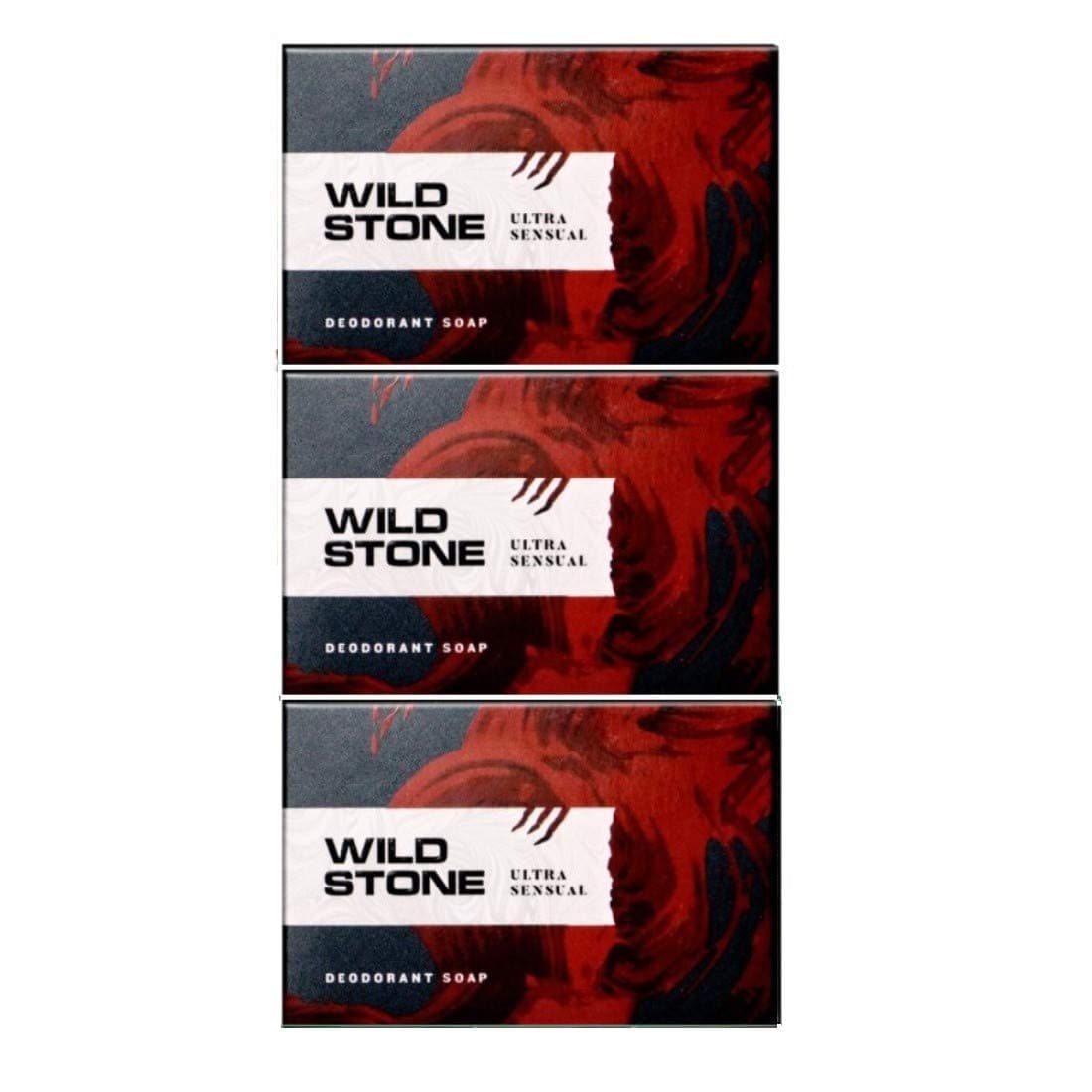 Wild Stone Deodorant Soap Ultra Sensual for Men (Pack of 3)